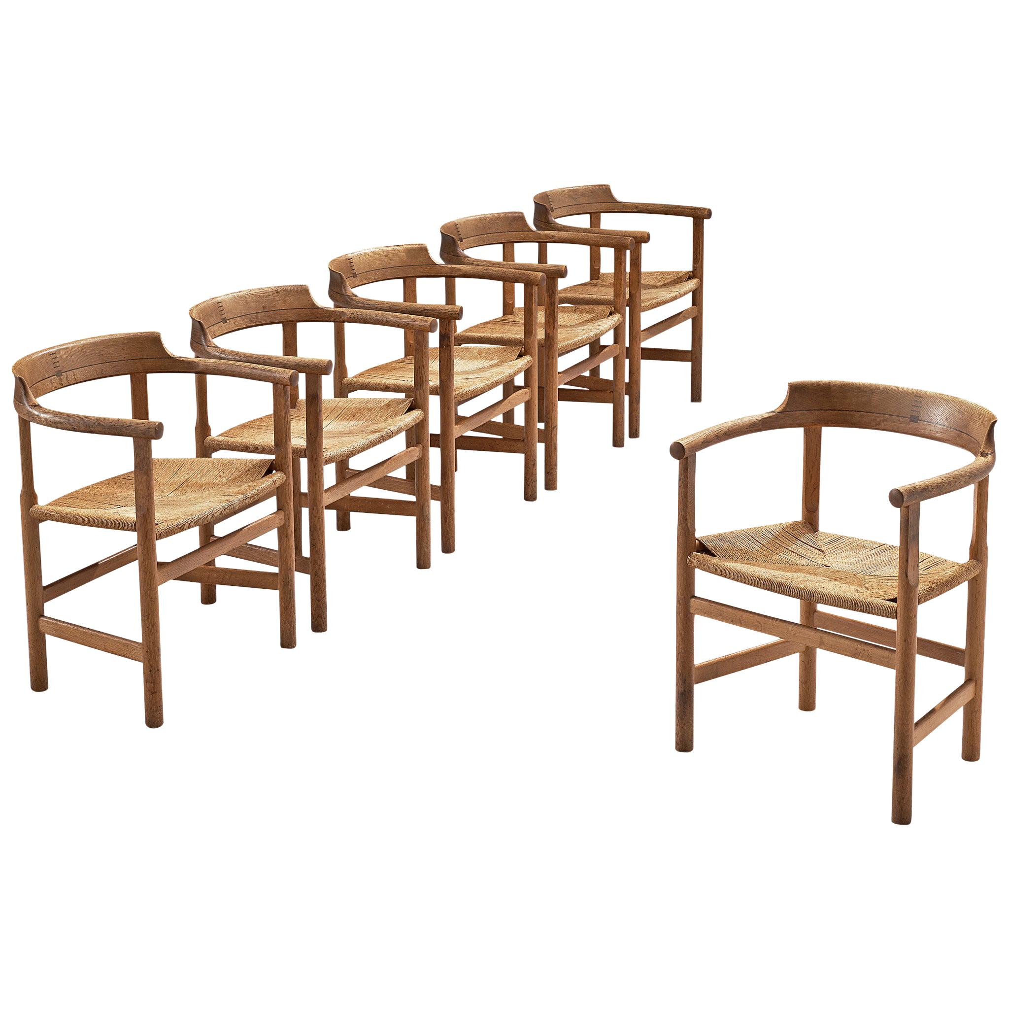 Set of Six 'PP62' Armchairs by Hans J. Wegner