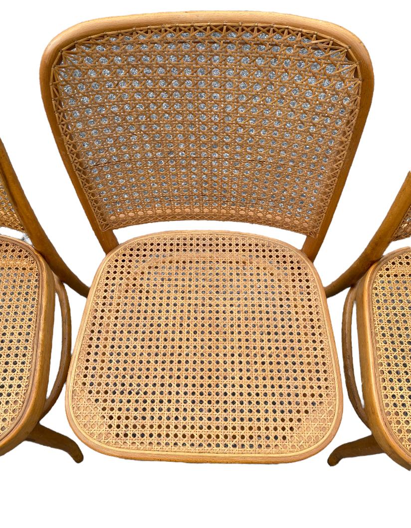 Set of Four Prague Cane Side Chairs Designed by Josef Hoffmann For Sale at 1stDibs