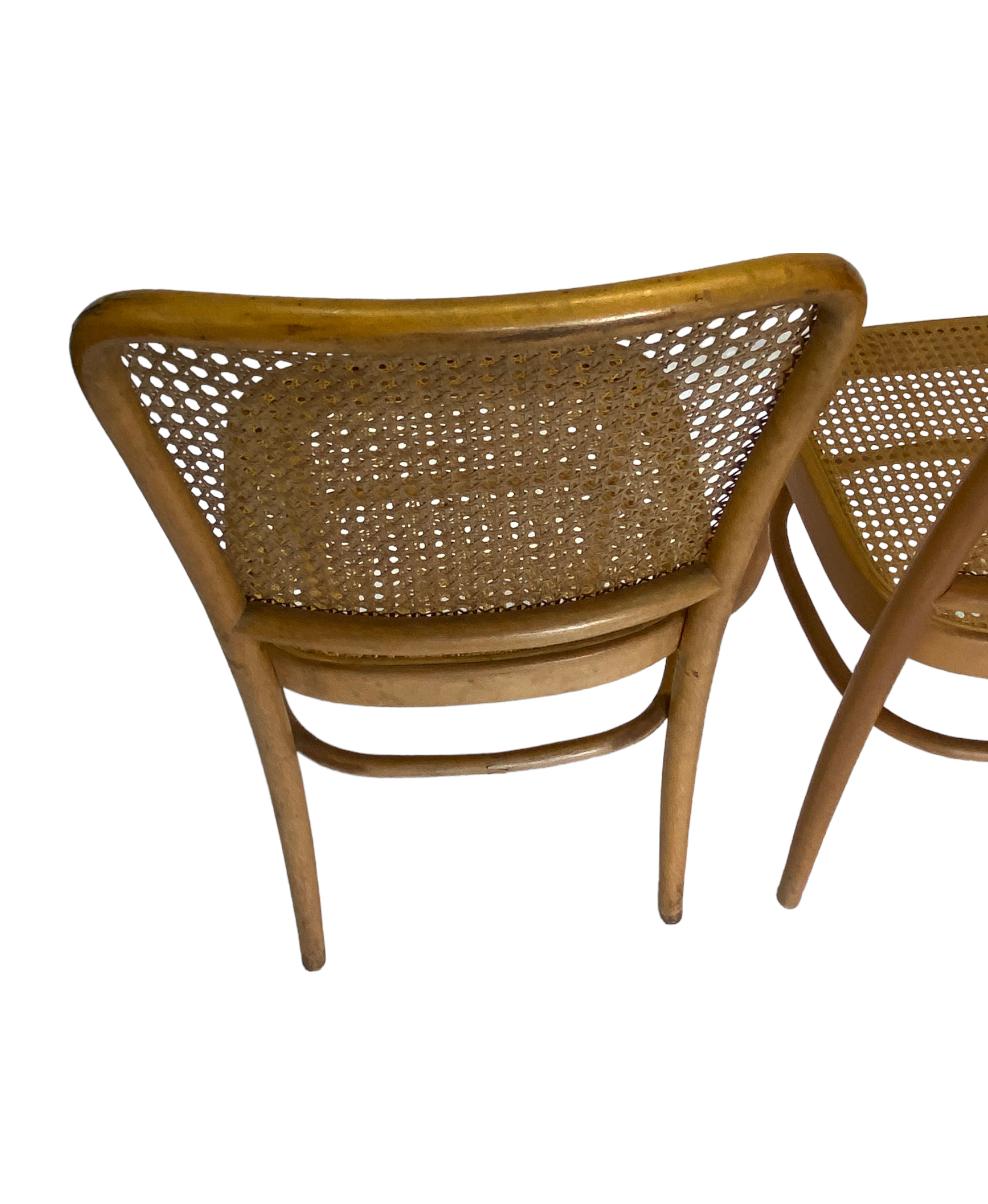 Set of Four Prague Cane Side Chairs Designed by Josef Hoffmann For Sale at 1stDibs