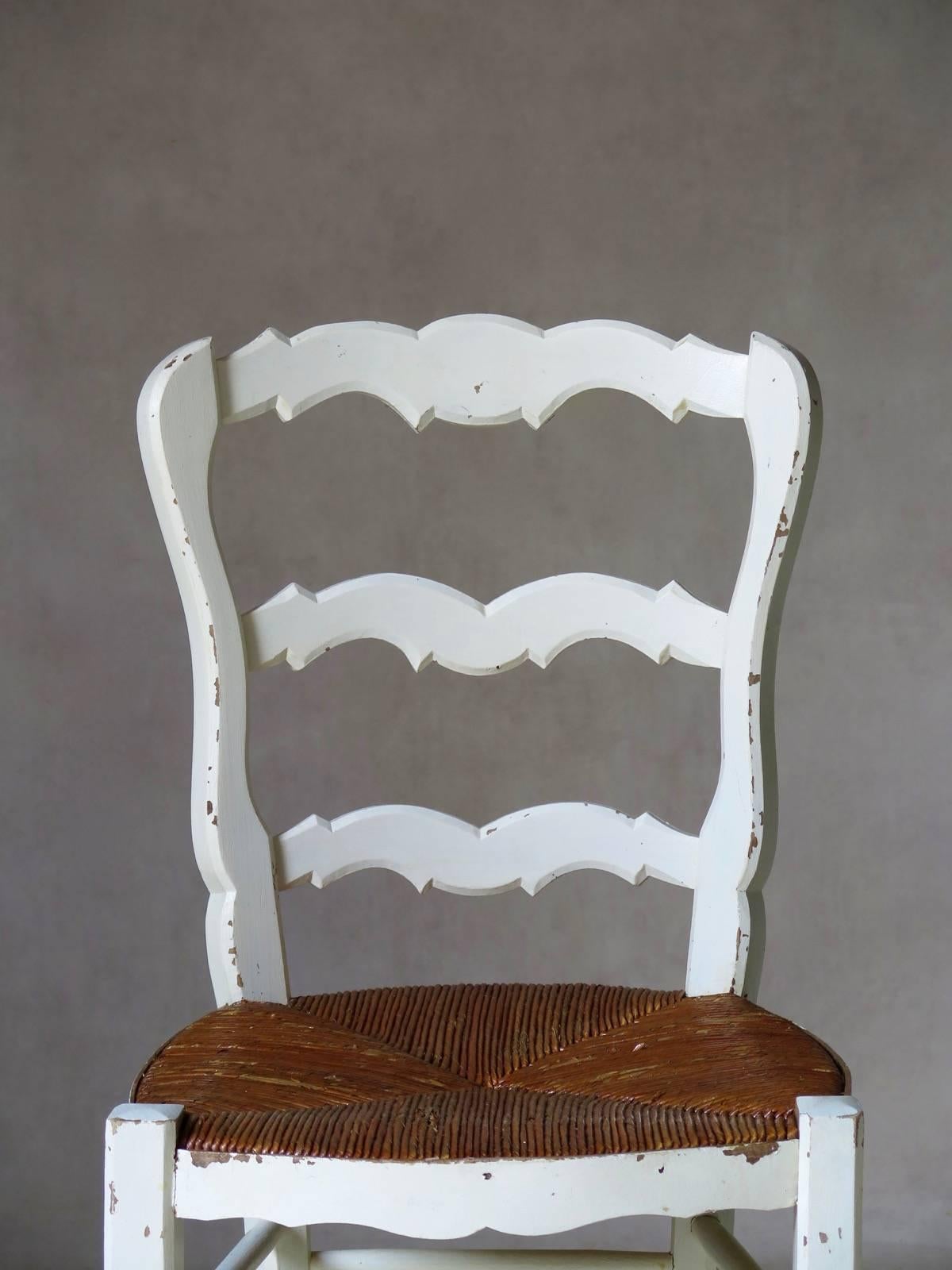 Painted Set of Six Provençal Dining Chairs, France, circa 1920s