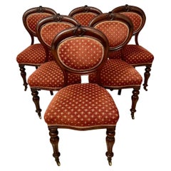 Set of Six Quality Antique Victorian Mahogany Dining Chairs