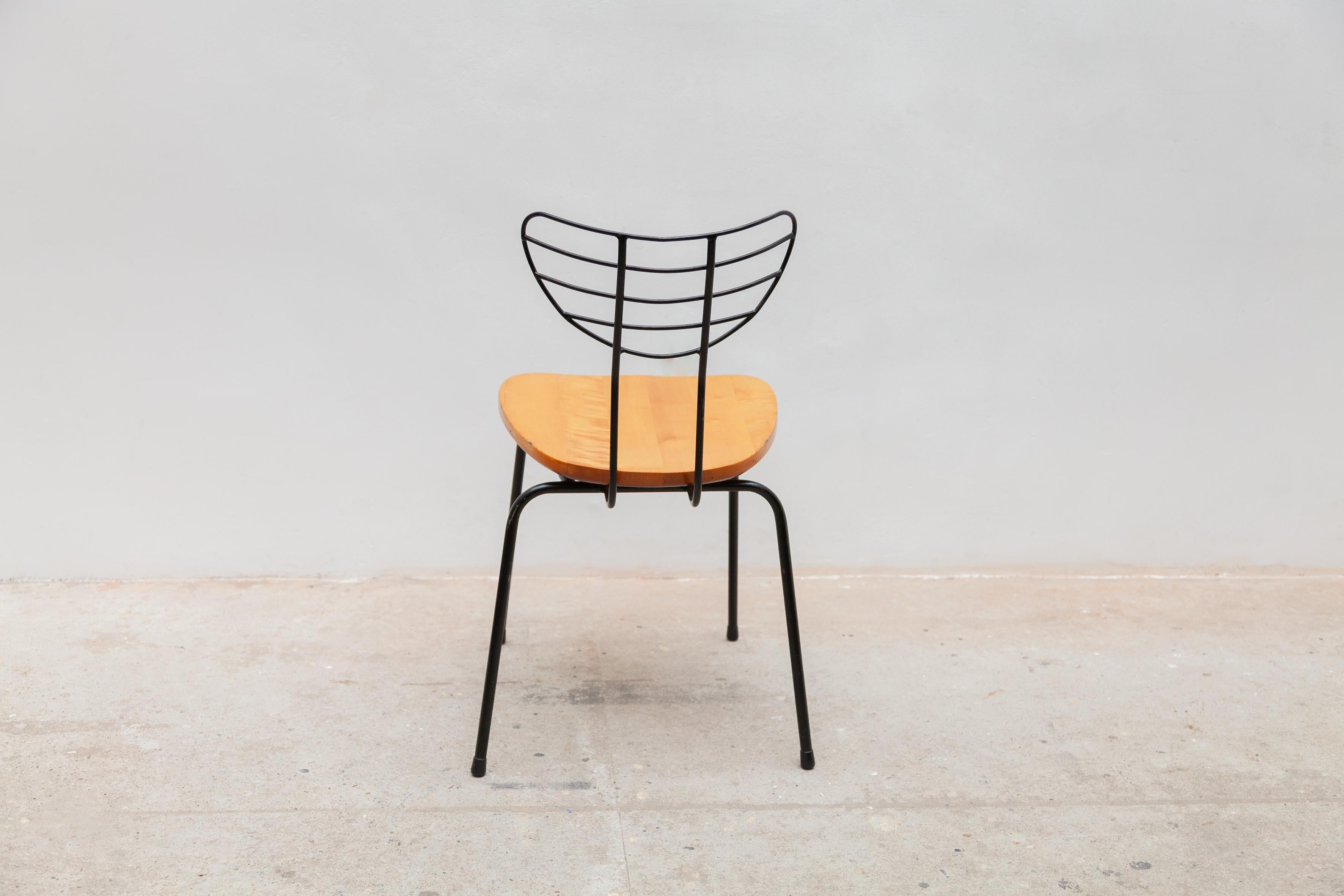 Sechser-Set „Radar“-Stühle, entworfen von Willy Van Der Meeren für Tubax, Belgien (Buchenholz) im Angebot