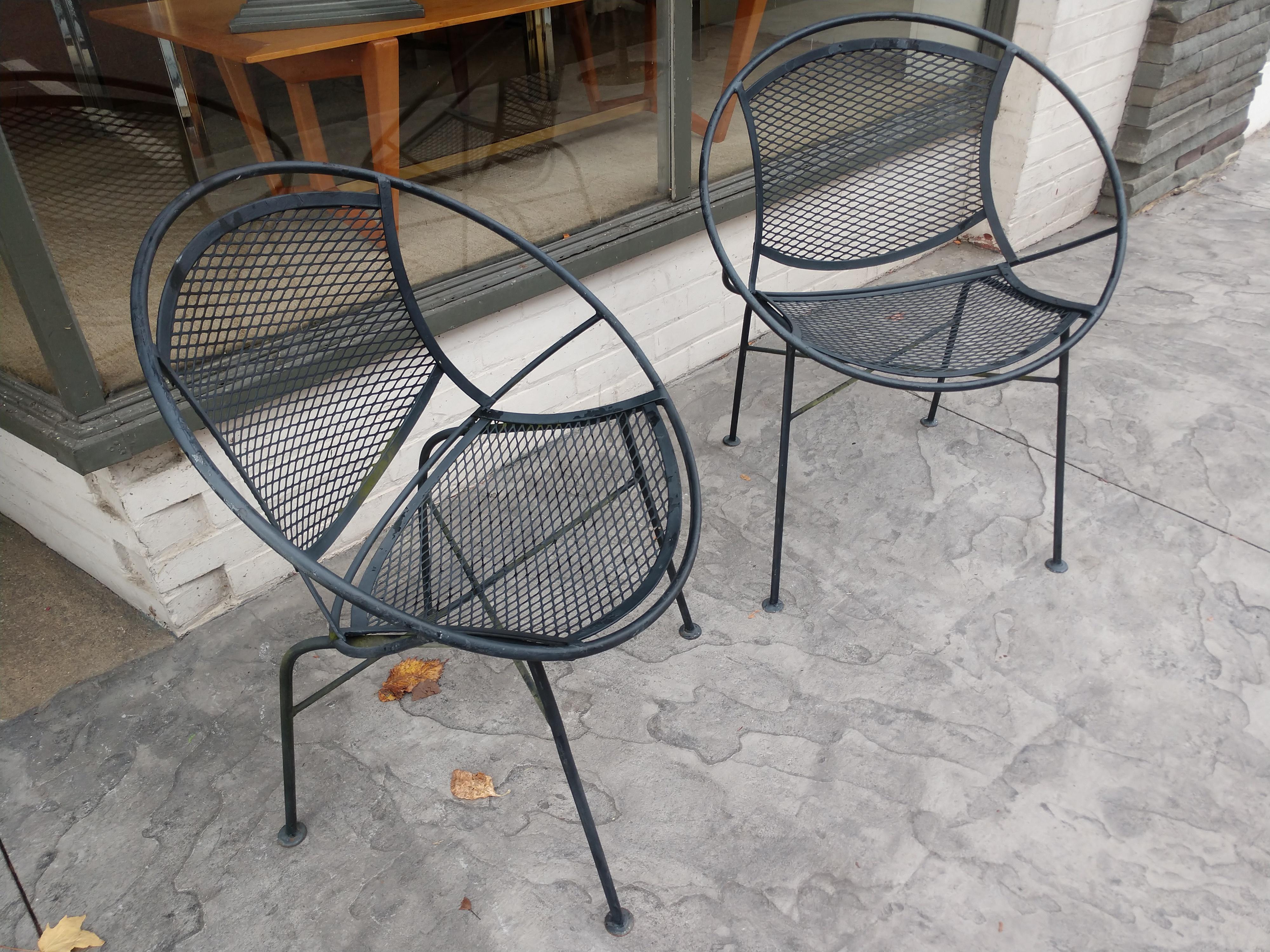 American Six Mid Century Radar Outdoor Dining Lounge Chairs by John Salterini