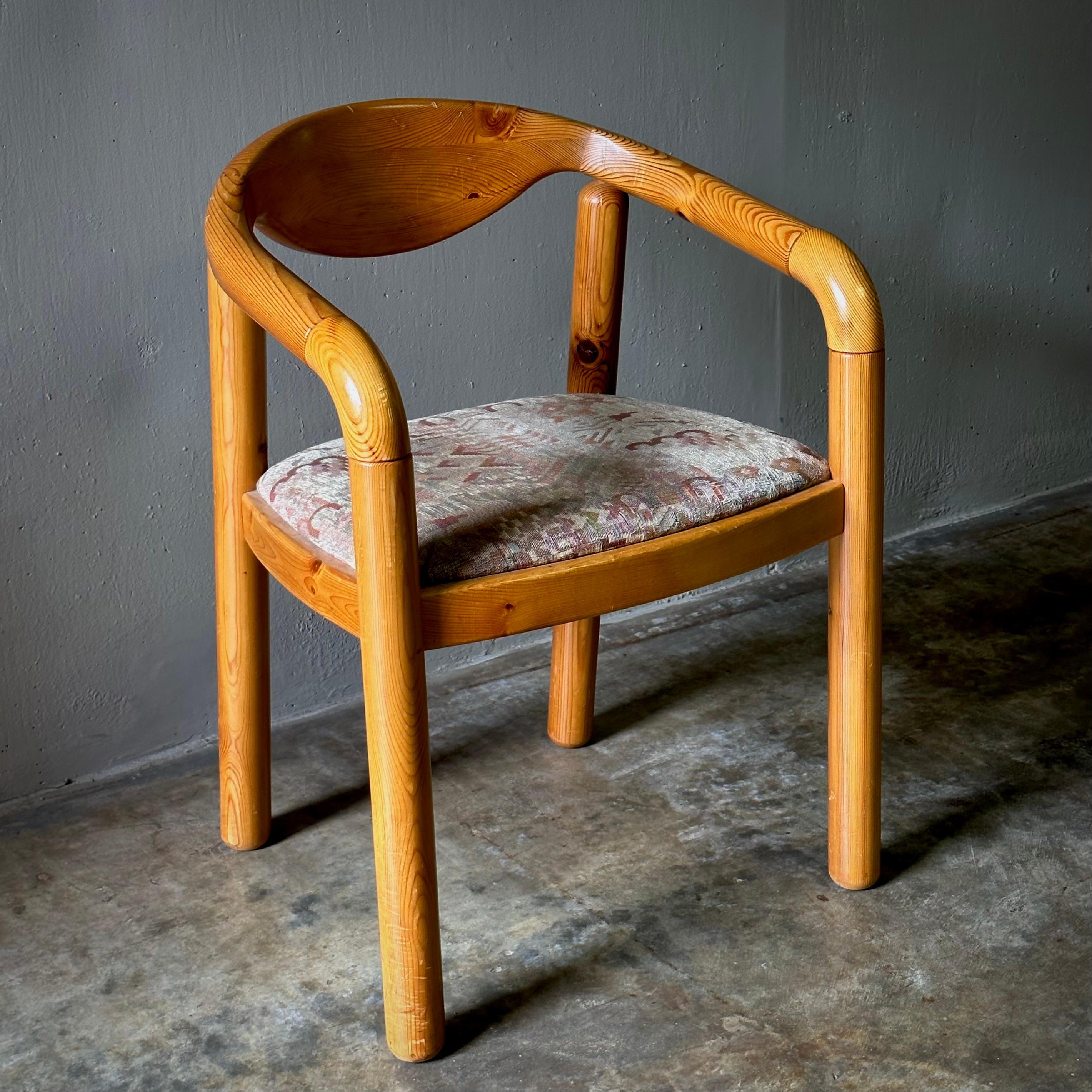 Danish Set of Six Rainer Daumiller Pine Wood Arm Chairs For Sale