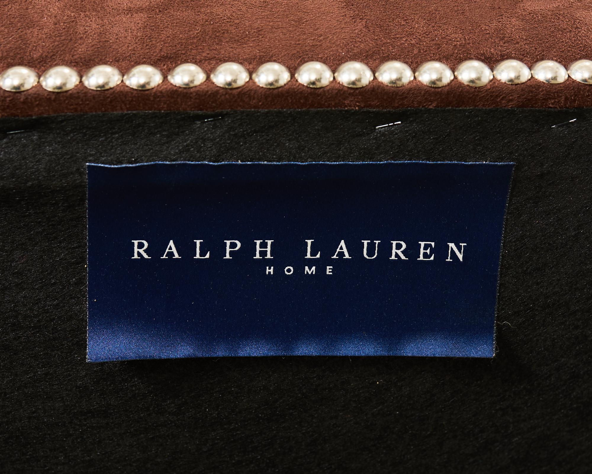 Set of Six Ralph Lauren Alcantara Barrel Back Dining Chairs For Sale 3