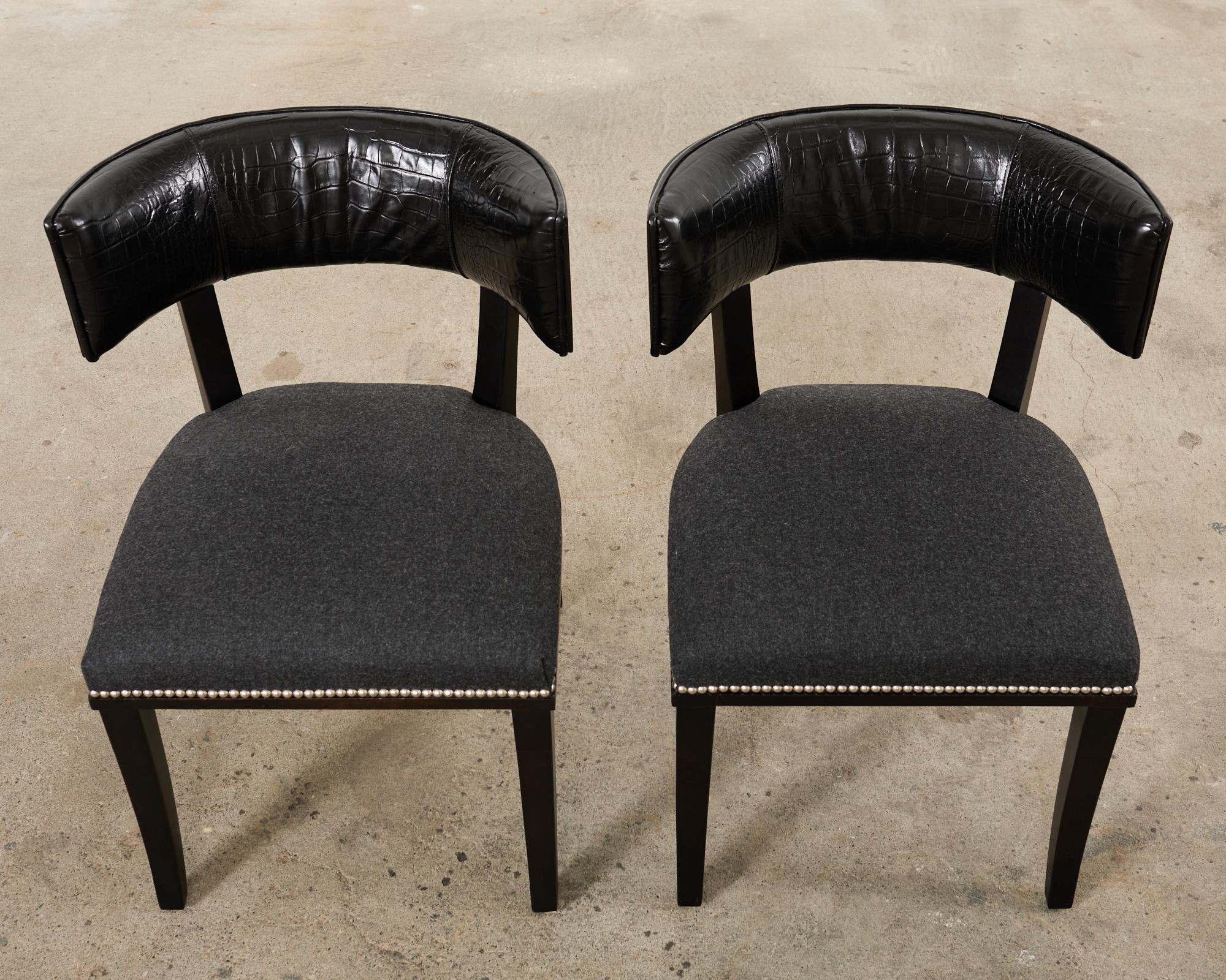 Contemporary Set of Six Ralph Lauren Home Clivedon Dining Chairs