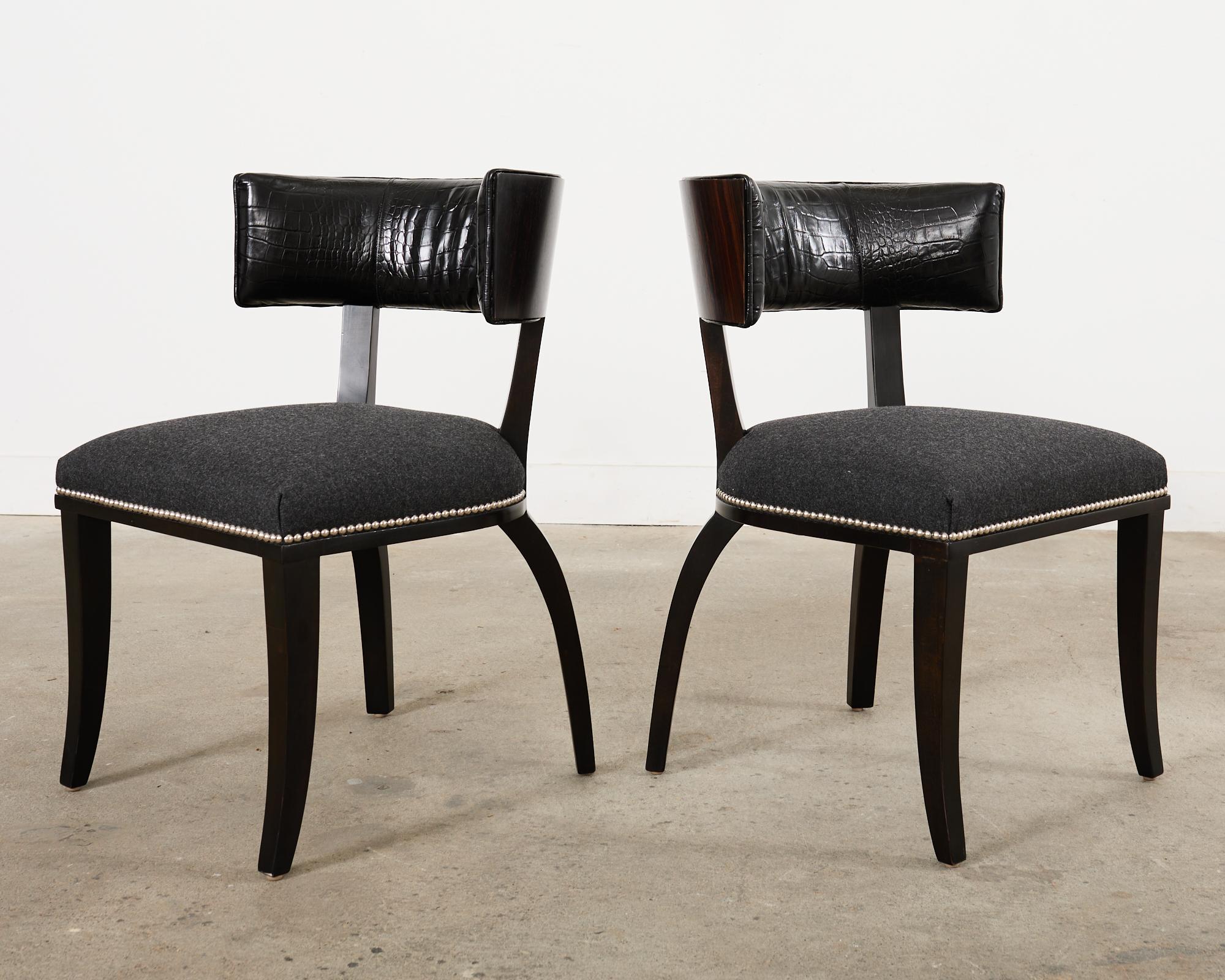 Leather Set of Six Ralph Lauren Home Clivedon Dining Chairs