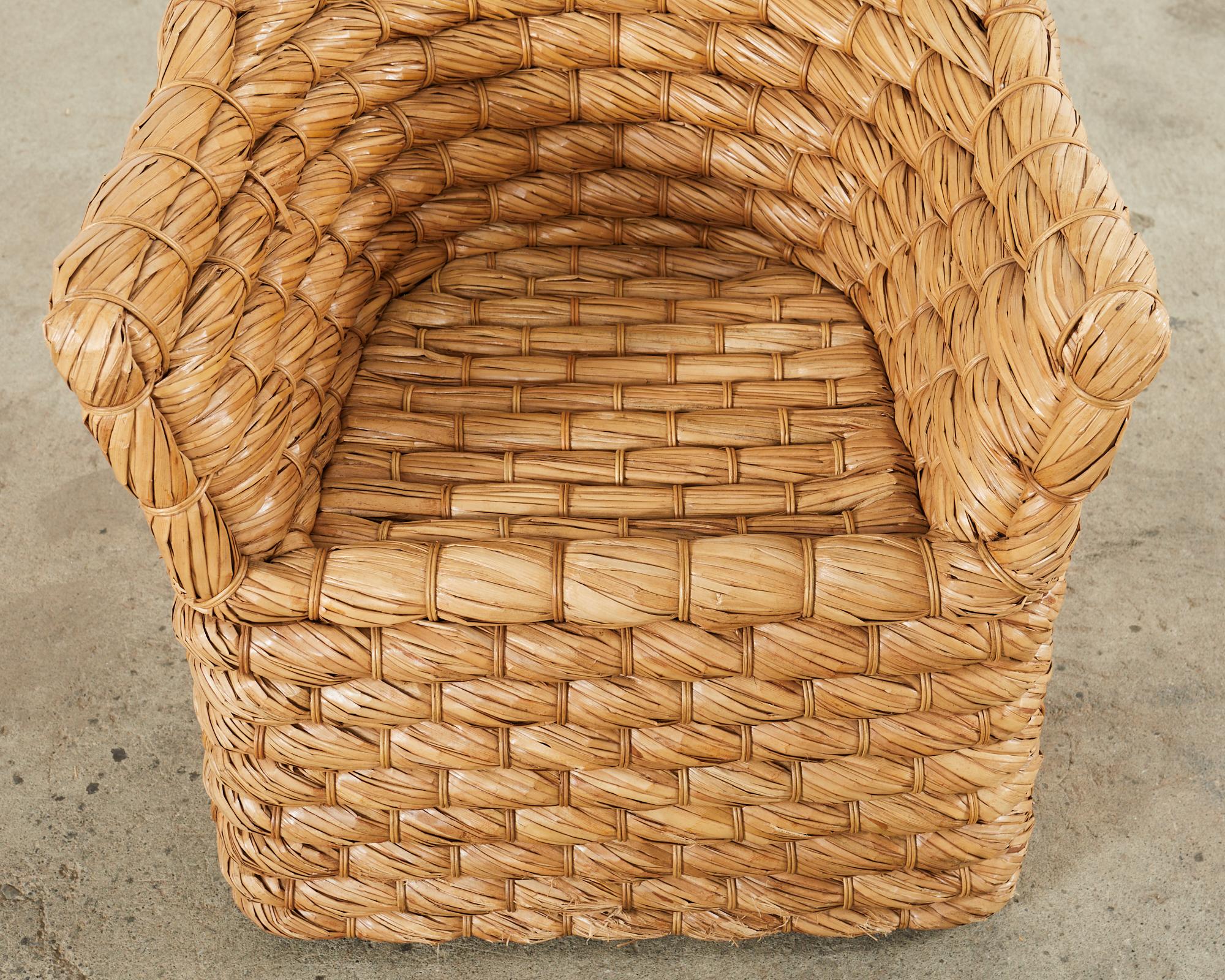 Set of Six Ralph Lauren Joshua Tree Woven Dining Armchairs 9