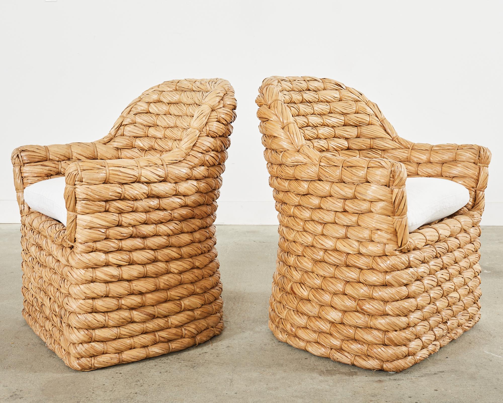 20th Century Set of Six Ralph Lauren Joshua Tree Woven Dining Armchairs