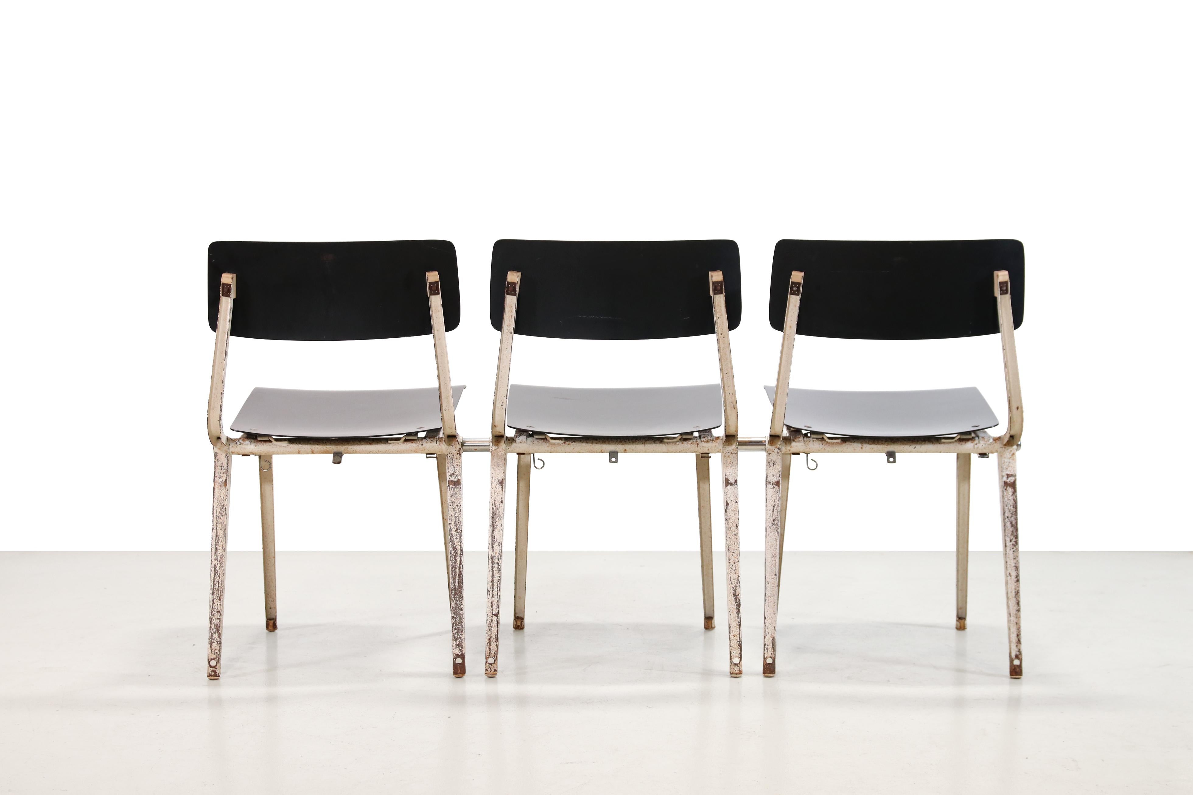 Metal Set of six rare Friso Kramer Revolt theater chairs For Sale