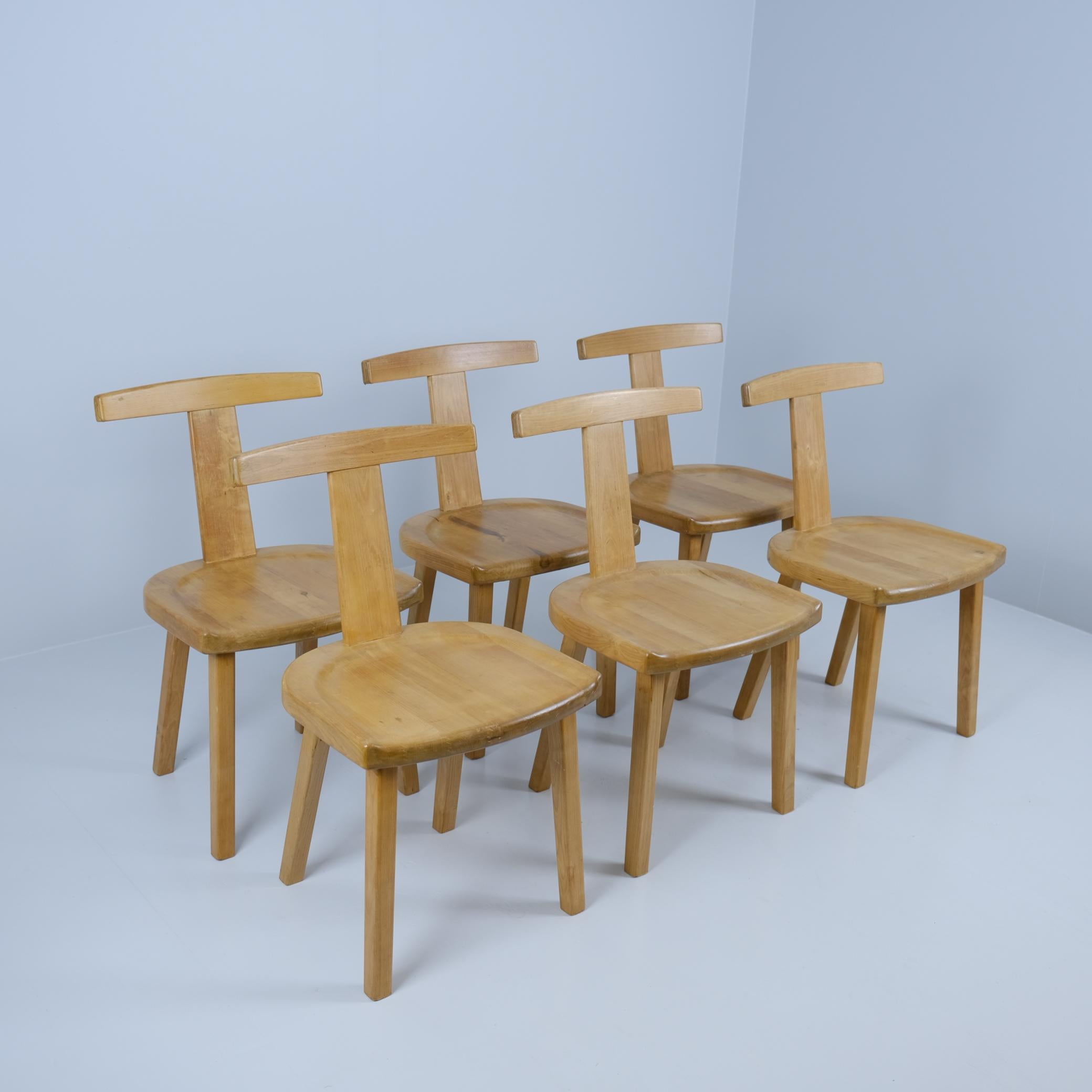 Ensemble de six rares chaises Olavi Hänninen Juha en bouleau massif, HMN, années 1950 en vente 3