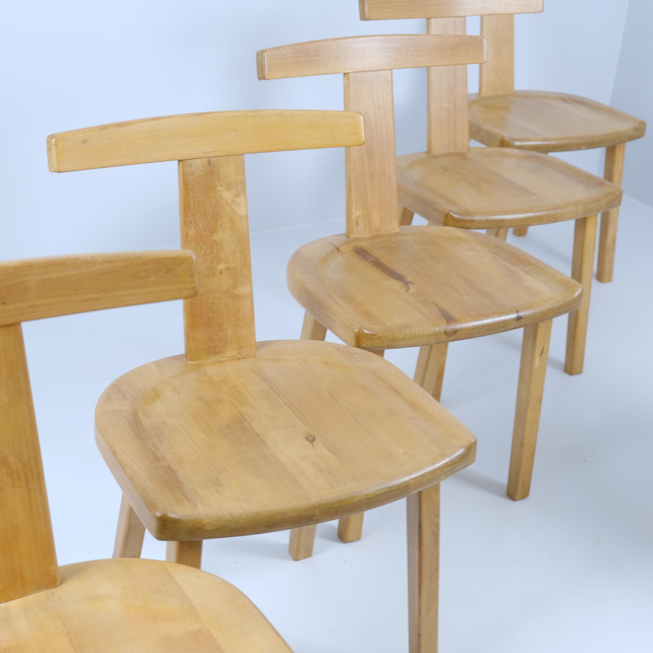Milieu du XXe siècle Ensemble de six rares chaises Olavi Hänninen Juha en bouleau massif, HMN, années 1950 en vente