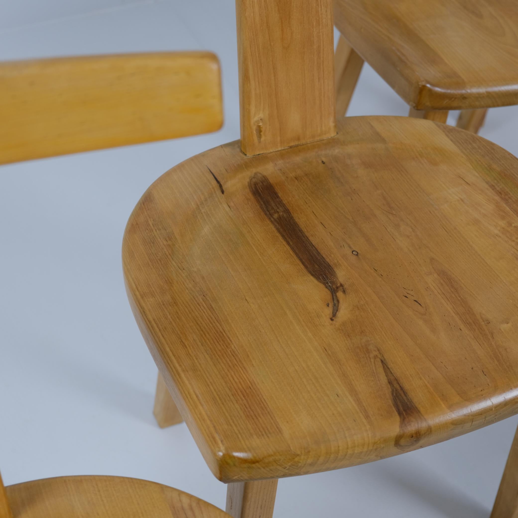 Bouleau Ensemble de six rares chaises Olavi Hänninen Juha en bouleau massif, HMN, années 1950 en vente