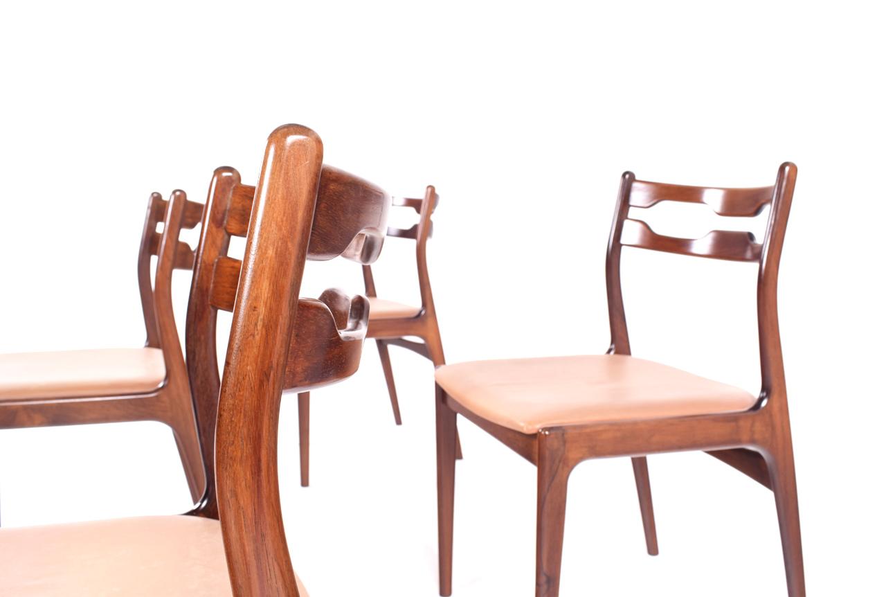 Set of Six Rare Rosewood Razorblade Dining Chairs, Denmark, 1960s 4