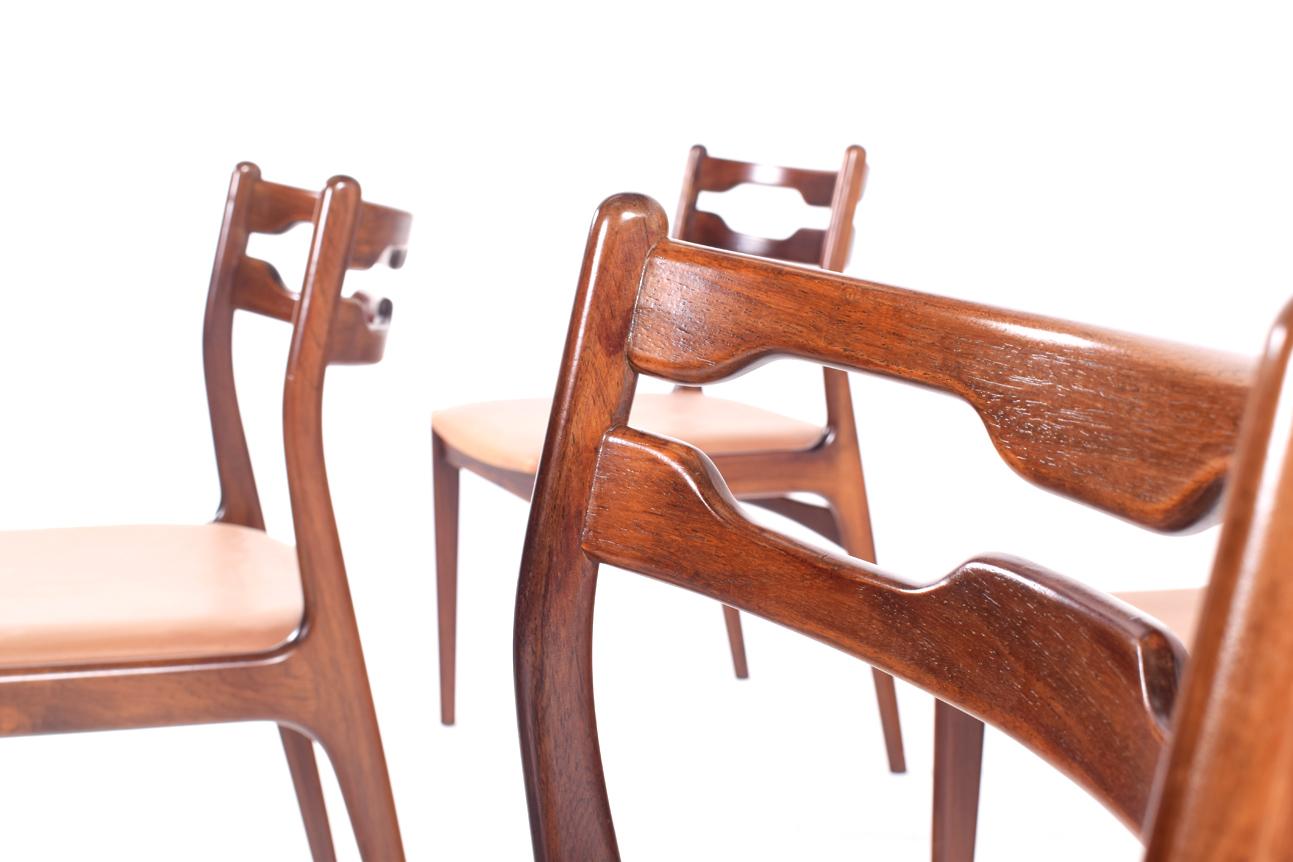 Set of Six Rare Rosewood Razorblade Dining Chairs, Denmark, 1960s 2