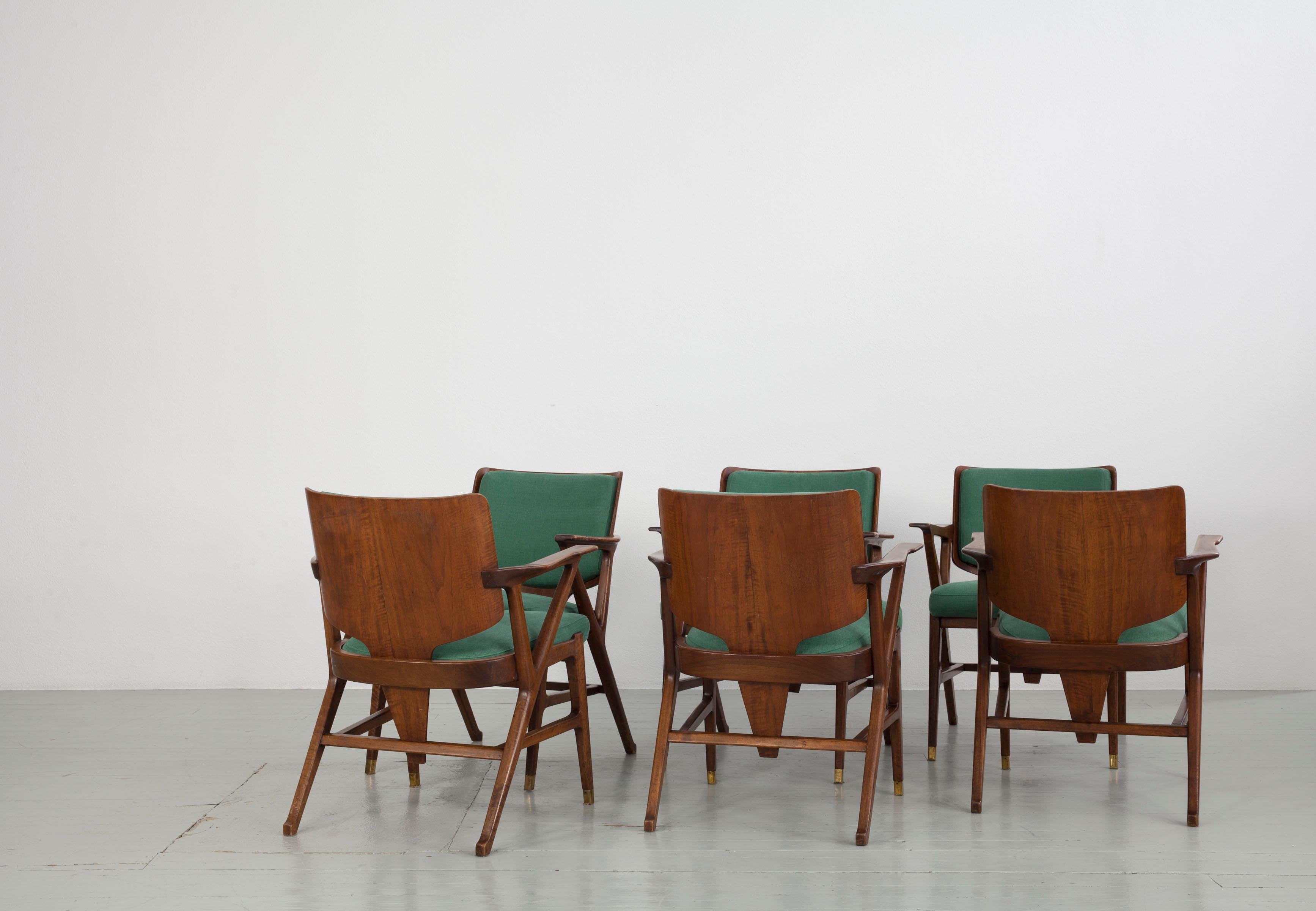 Ensemble de six fauteuils de salle à manger 