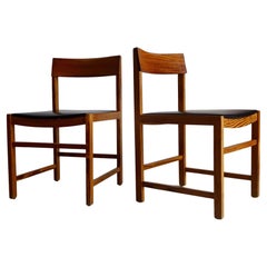 Set of six rationalist Spanish chairs, 1960s.