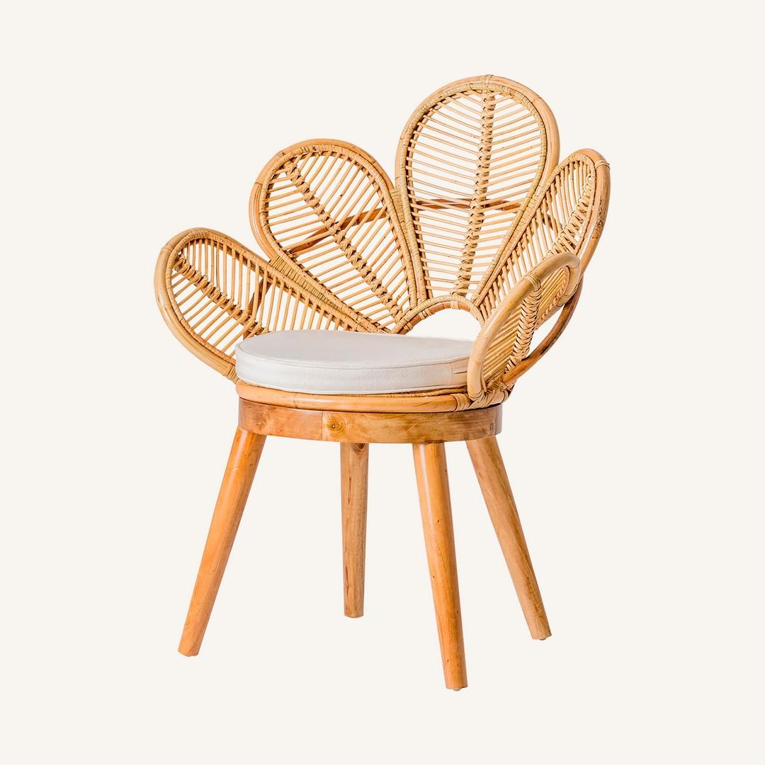 wood flower chair