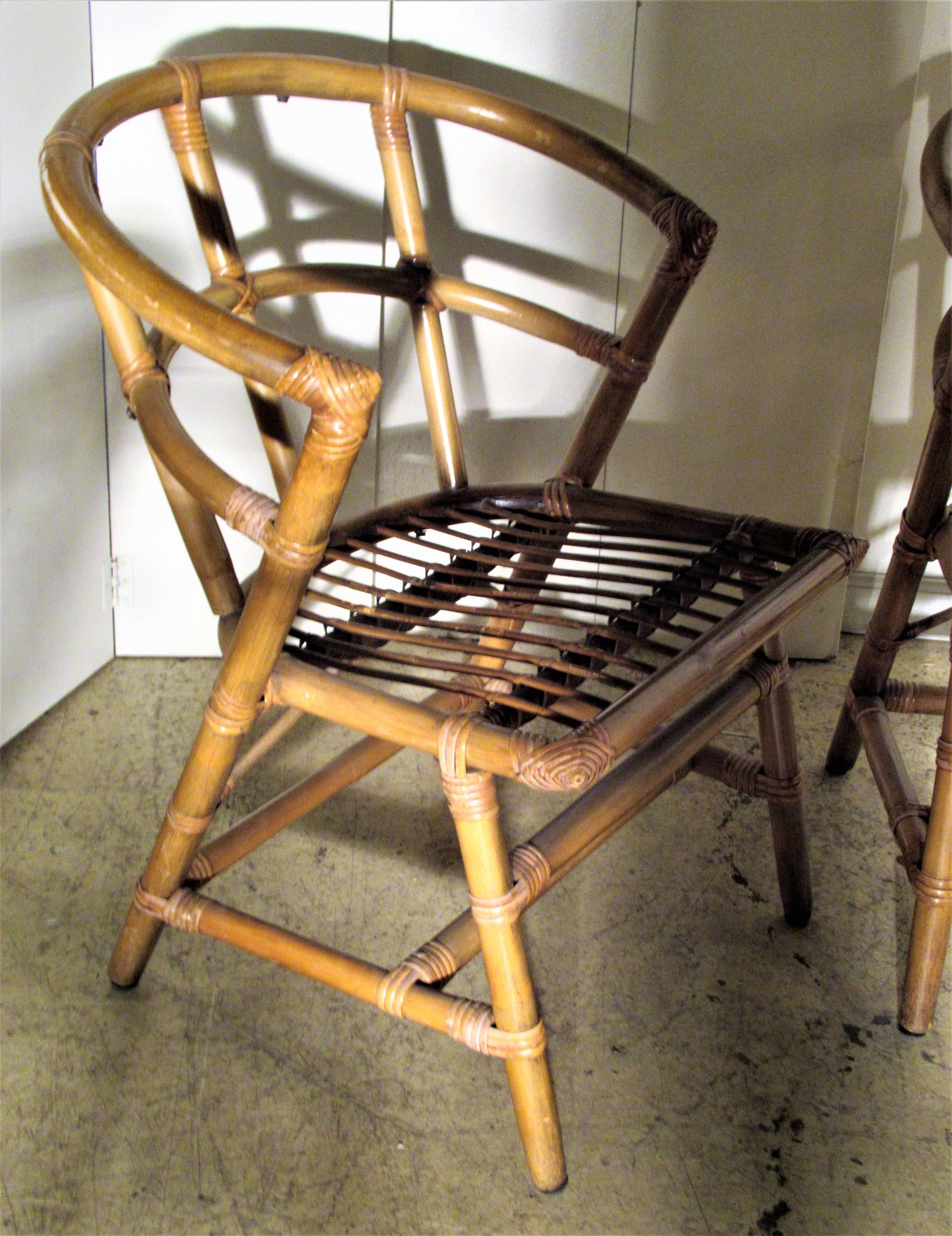 Set of Six Rattan Chairs by Willow and Reed  4