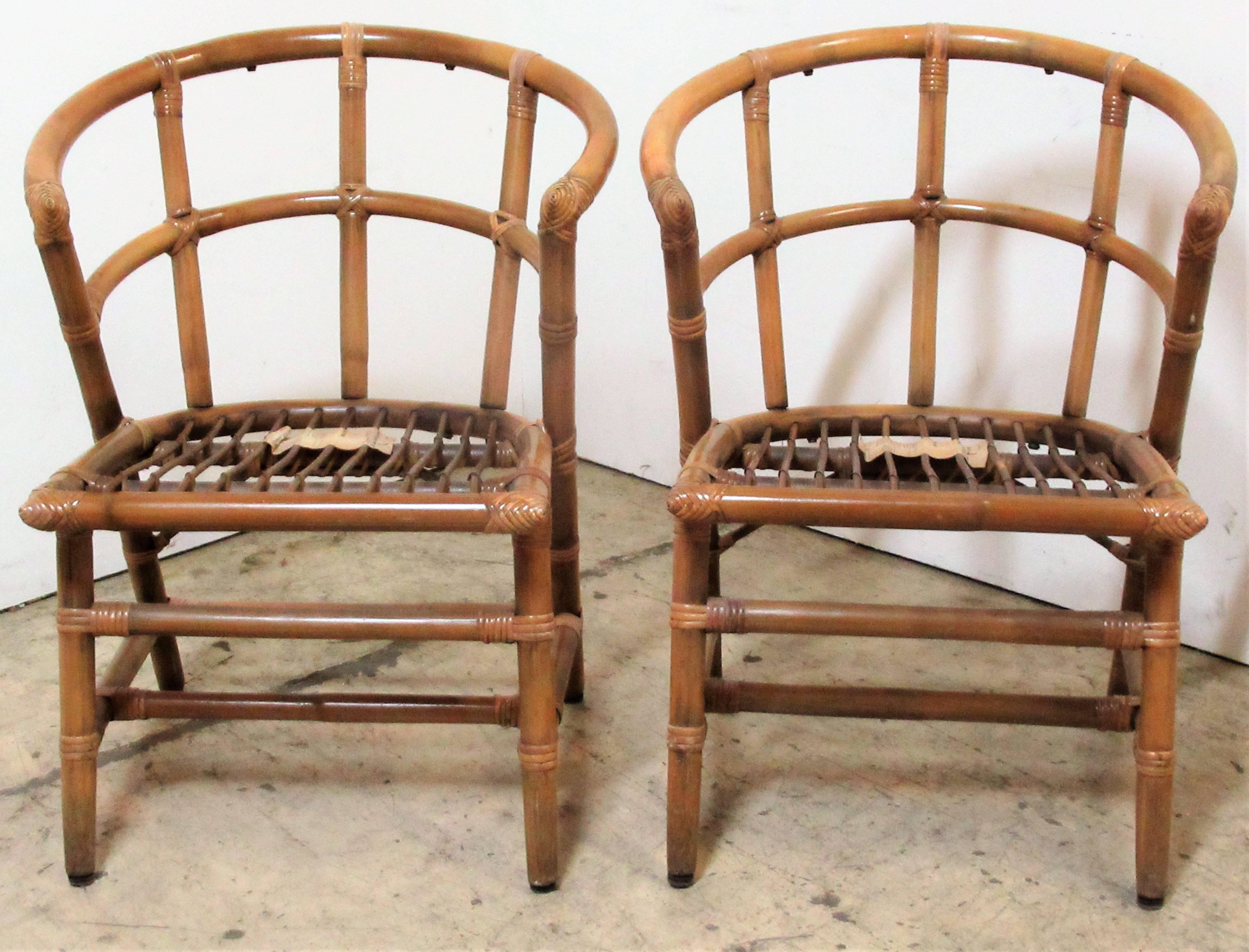Set of Six Rattan Chairs by Willow and Reed  7