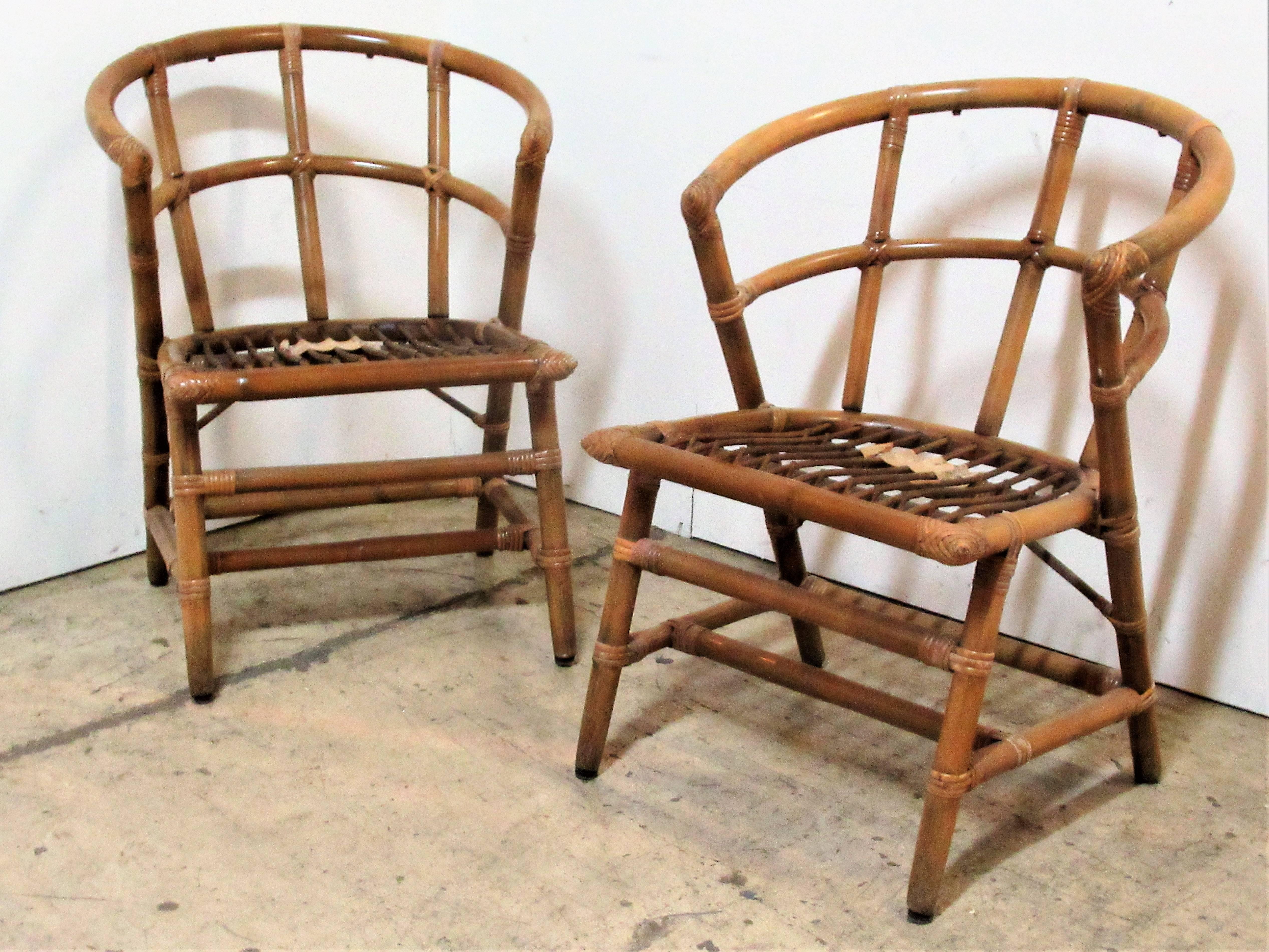 Set of Six Rattan Chairs by Willow and Reed  8