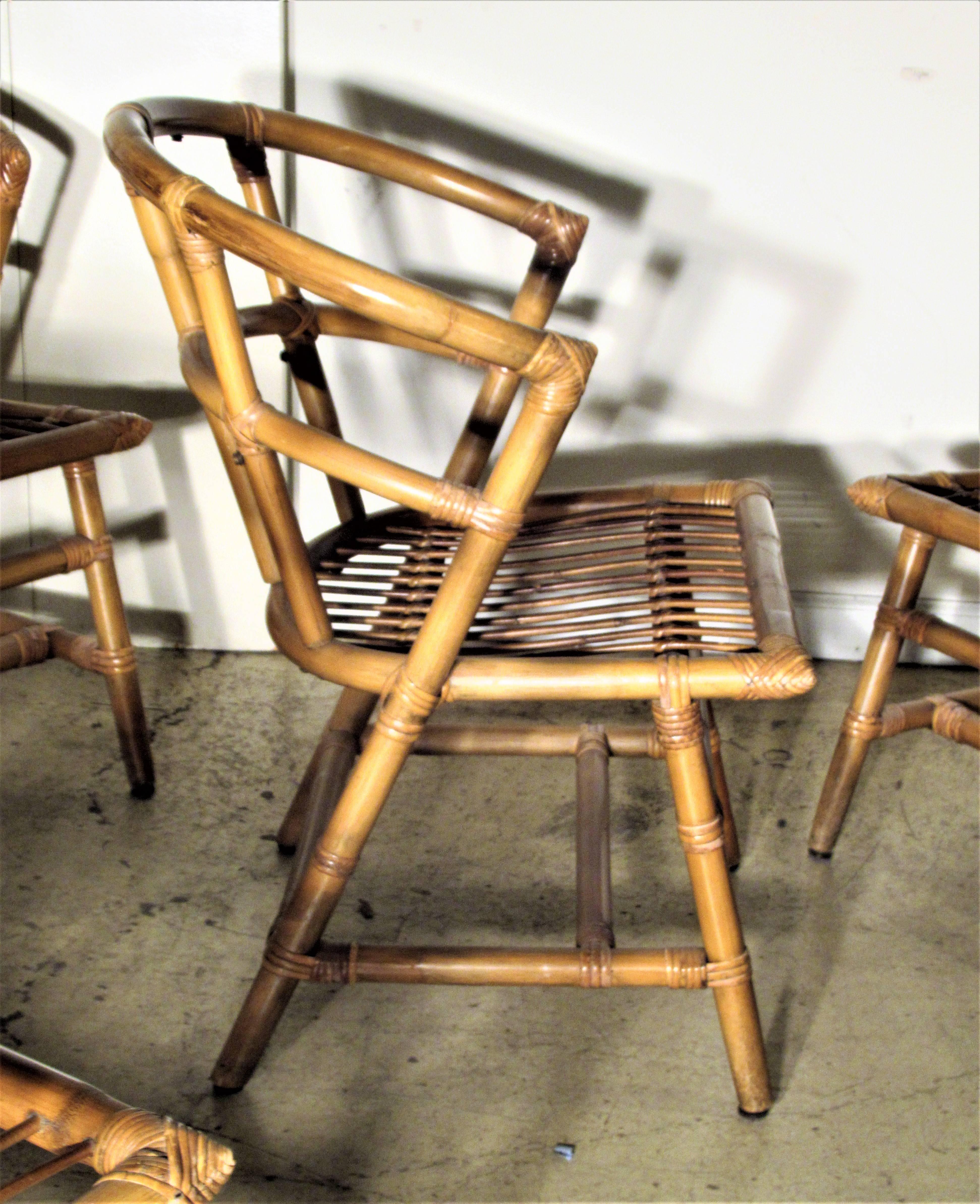 Set of Six Rattan Chairs by Willow and Reed  In Excellent Condition In Rochester, NY