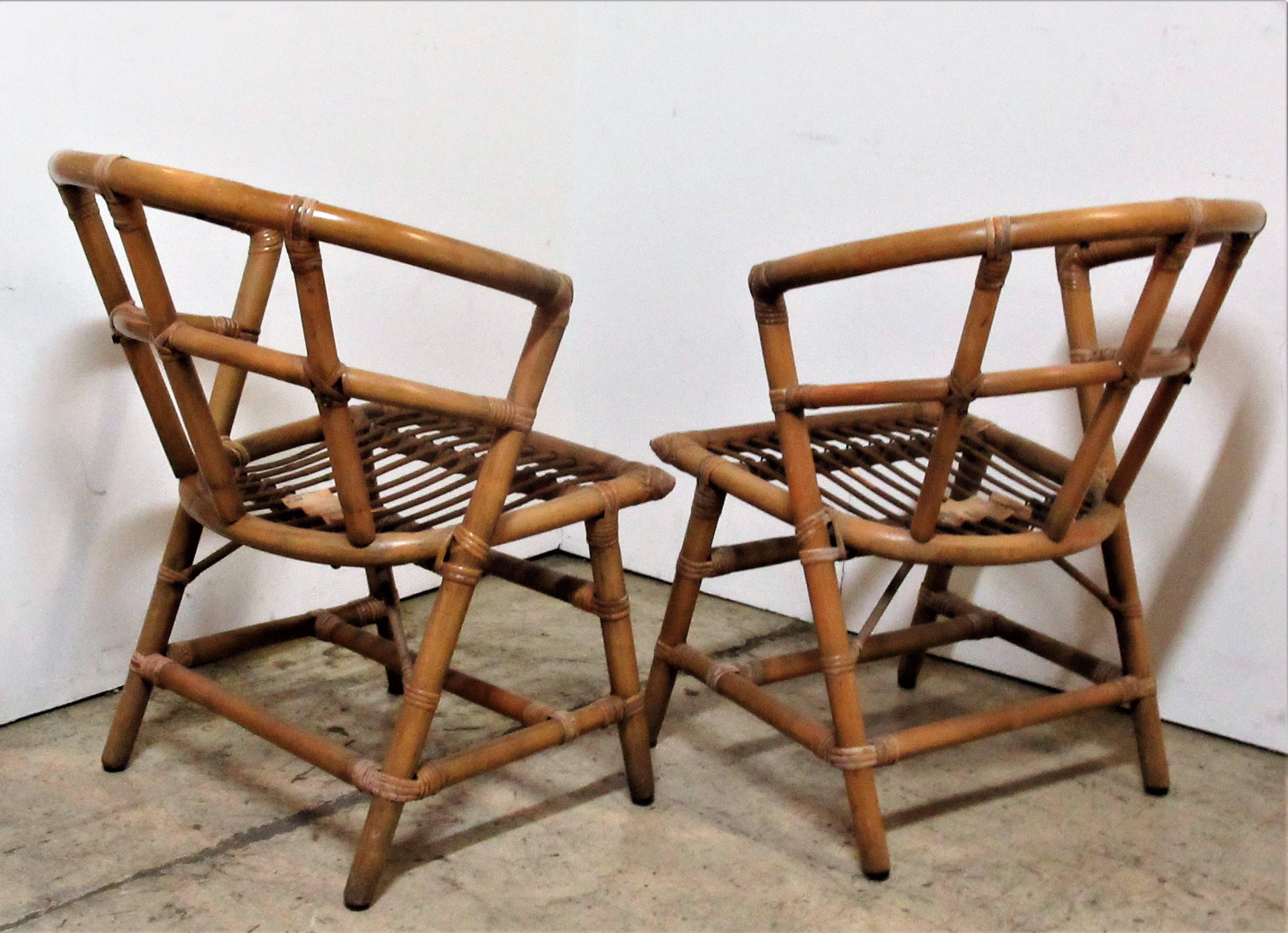 Set of Six Rattan Chairs by Willow and Reed  3