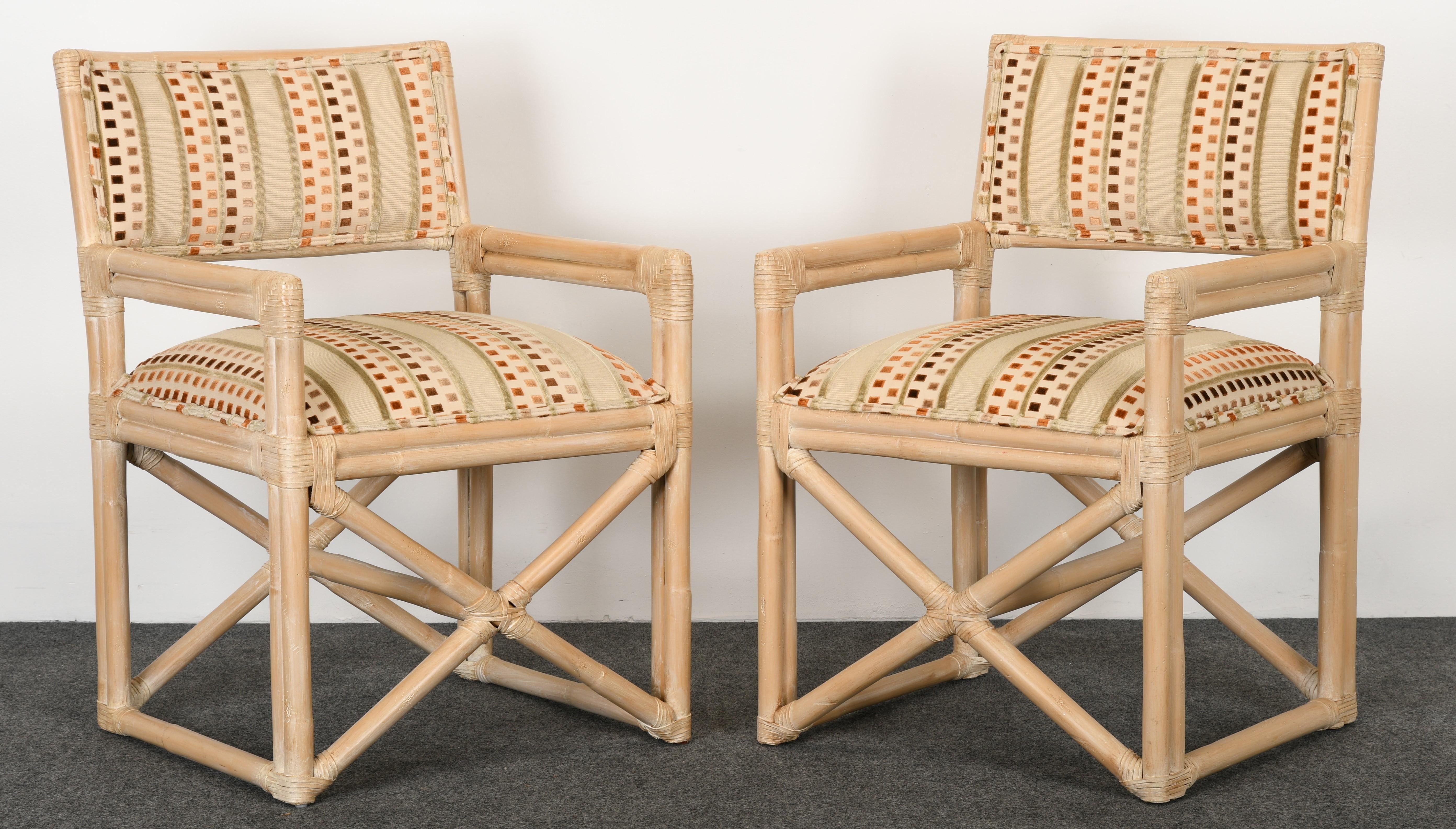 Set of Six Rattan Dining Chairs by Kreiss Collection, 1990s 8