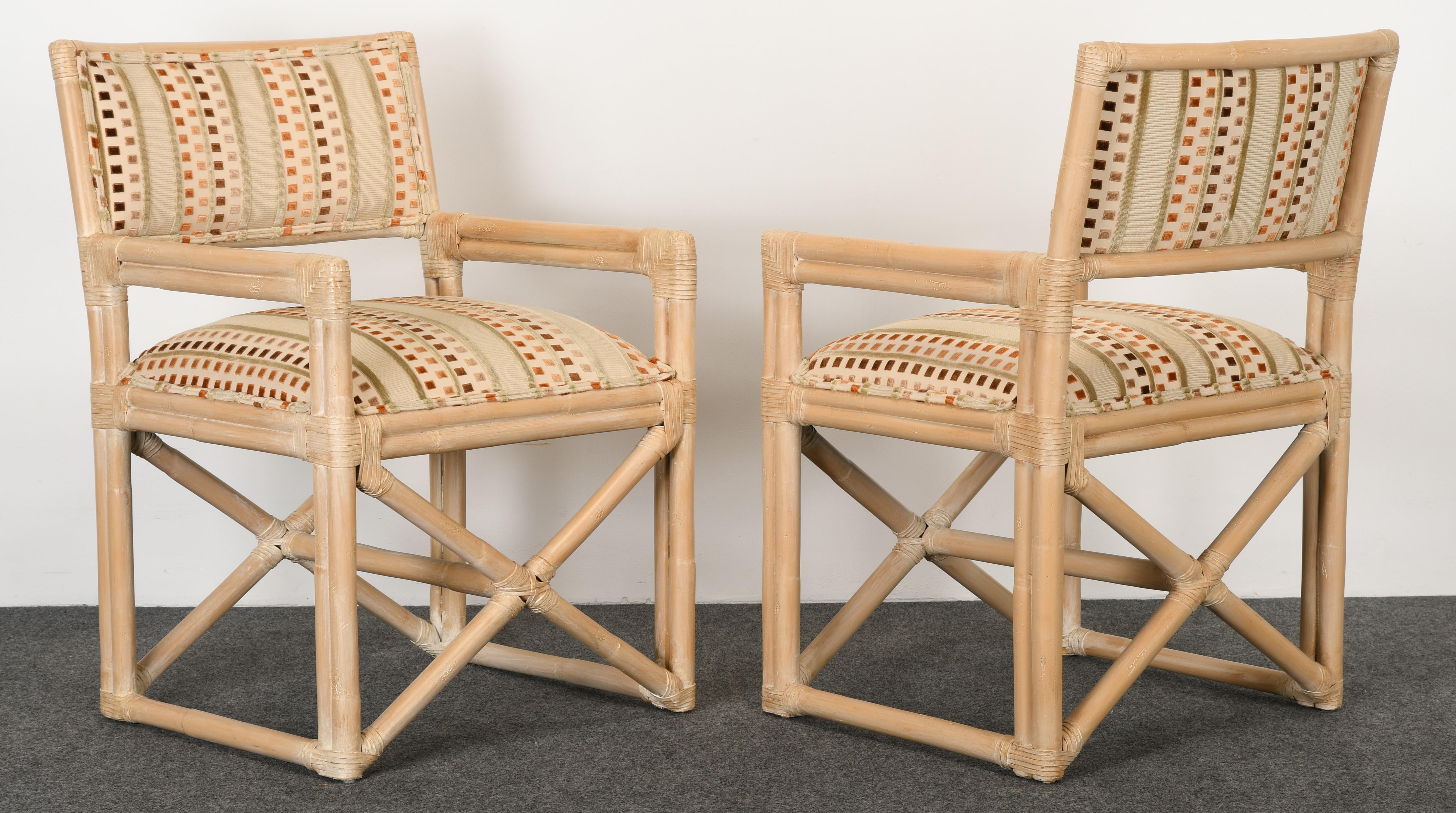 Set of Six Rattan Dining Chairs by Kreiss Collection, 1990s 9