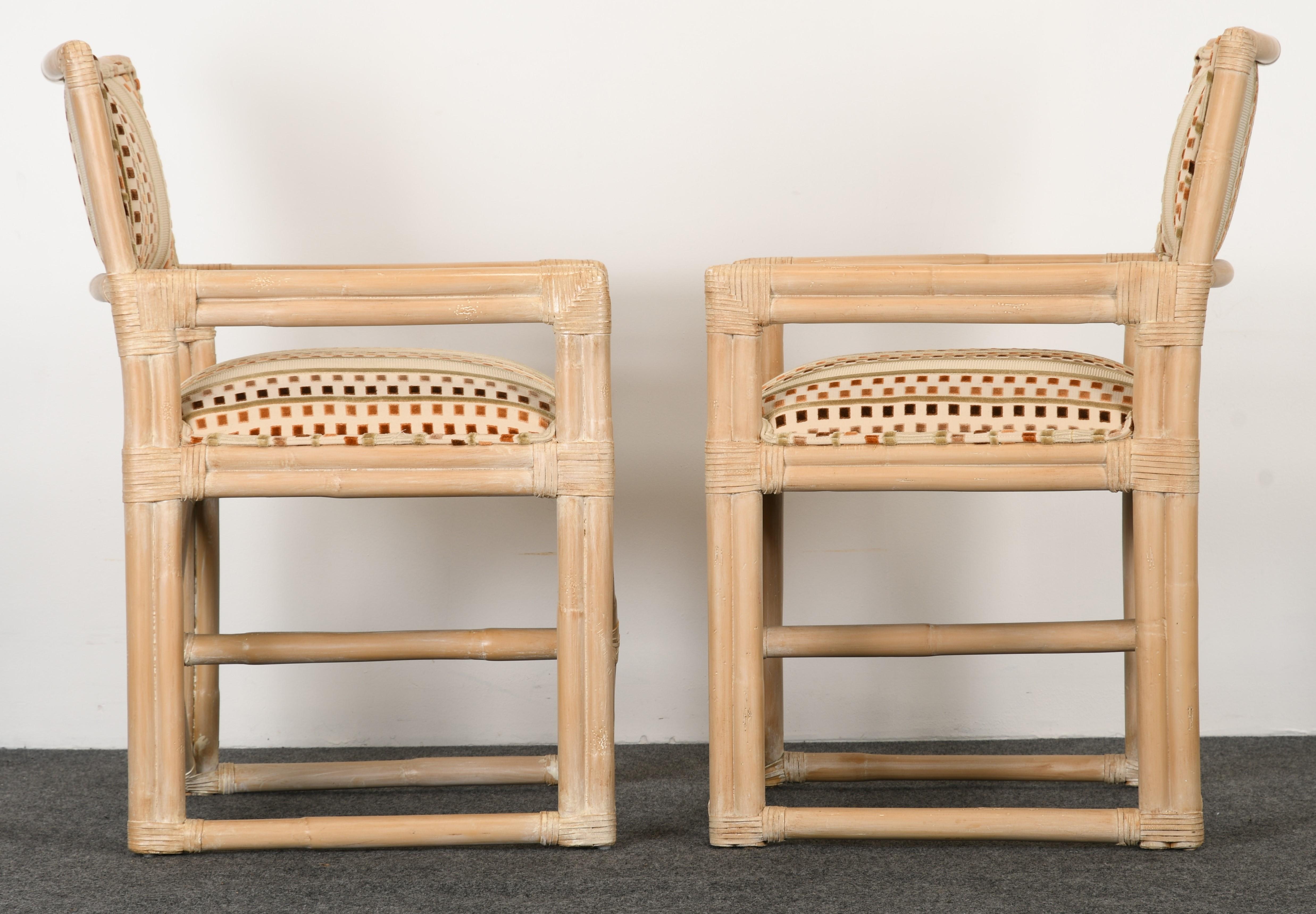 Set of Six Rattan Dining Chairs by Kreiss Collection, 1990s 9