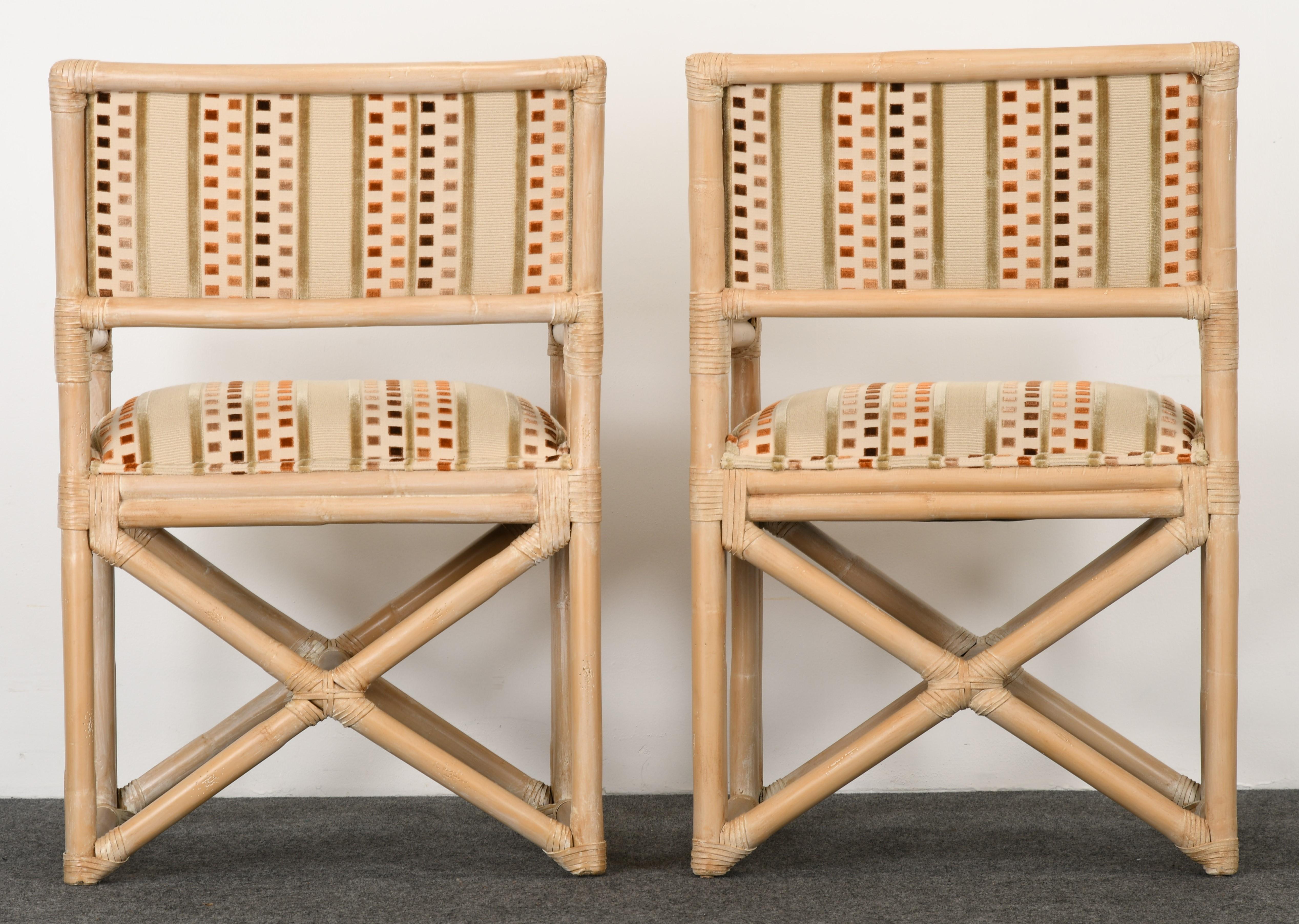 Set of Six Rattan Dining Chairs by Kreiss Collection, 1990s 11