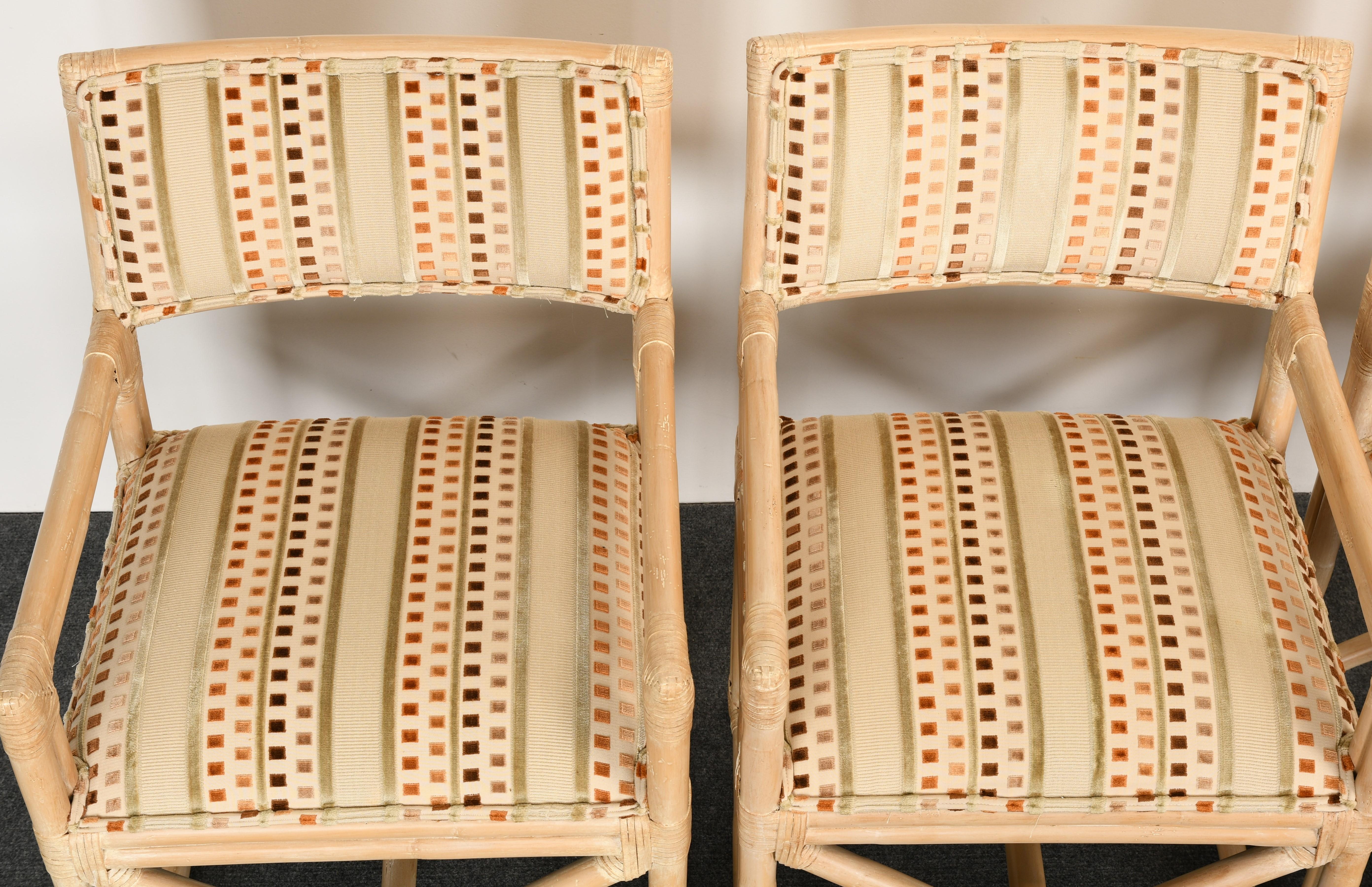 Set of Six Rattan Dining Chairs by Kreiss Collection, 1990s 1