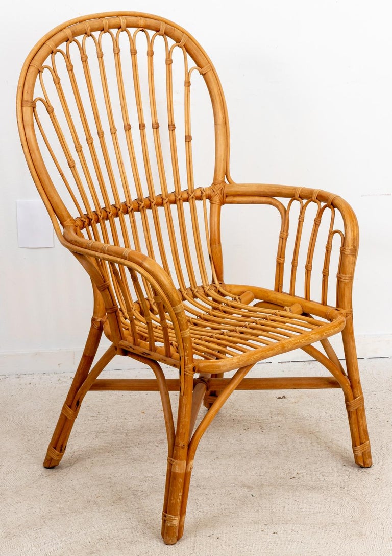 Set of Six Rattan High Back Chairs at 1stDibs