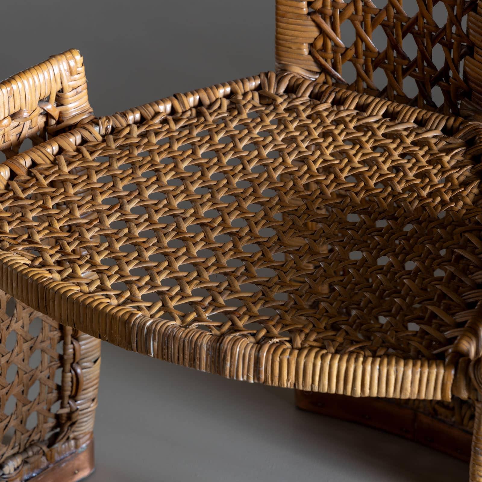 Ensemble de six chaises d'appoint en rotin, attribuées à Danny Ho Fong pour Tropi-Cal, Italie, années 1970 Bon état - En vente à New York, NY