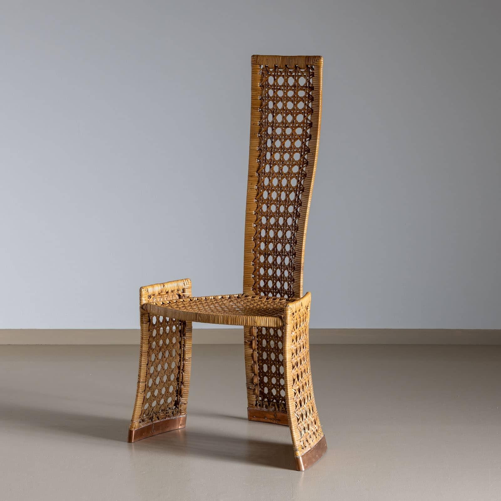 Ensemble de six chaises d'appoint en rotin, attribuées à Danny Ho Fong pour Tropi-Cal, Italie, années 1970 en vente 1