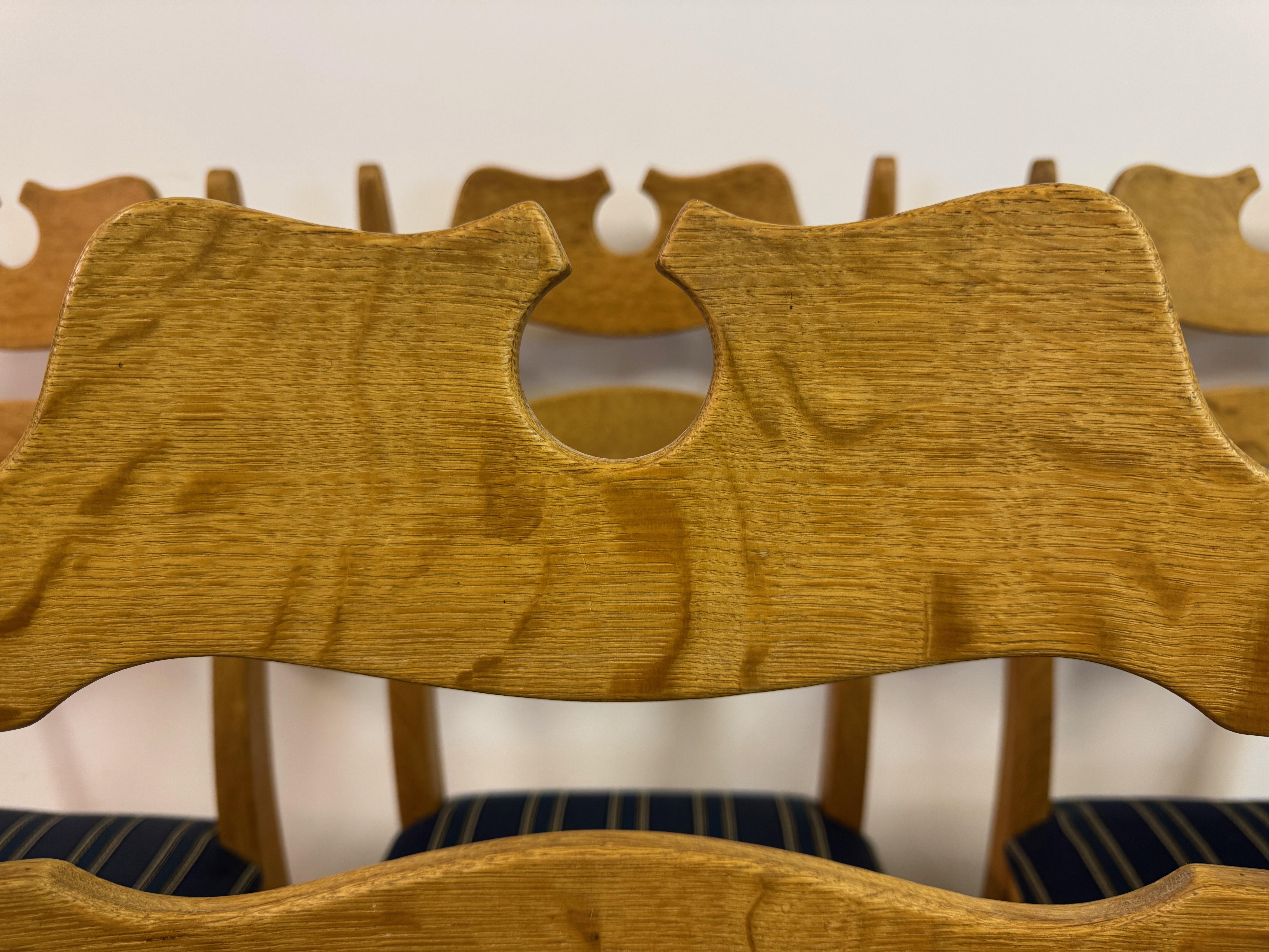 Set of Six “Razorblade” Dining Chairs by Henning Kjaernulf, Oak, 1960s in vendita 4