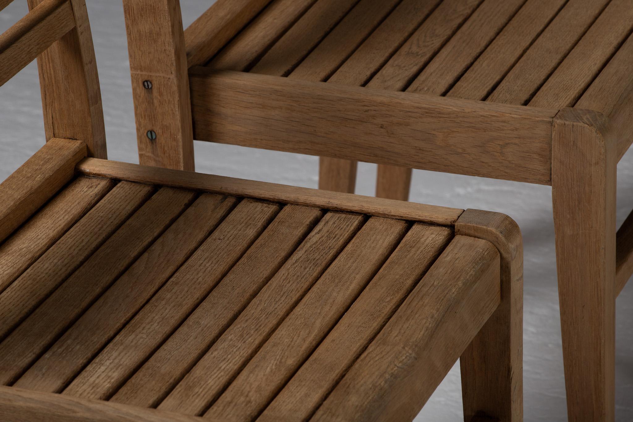 Ensemble de six chaises de reconstruction, René Gabriel, France, années 1950 en vente 3