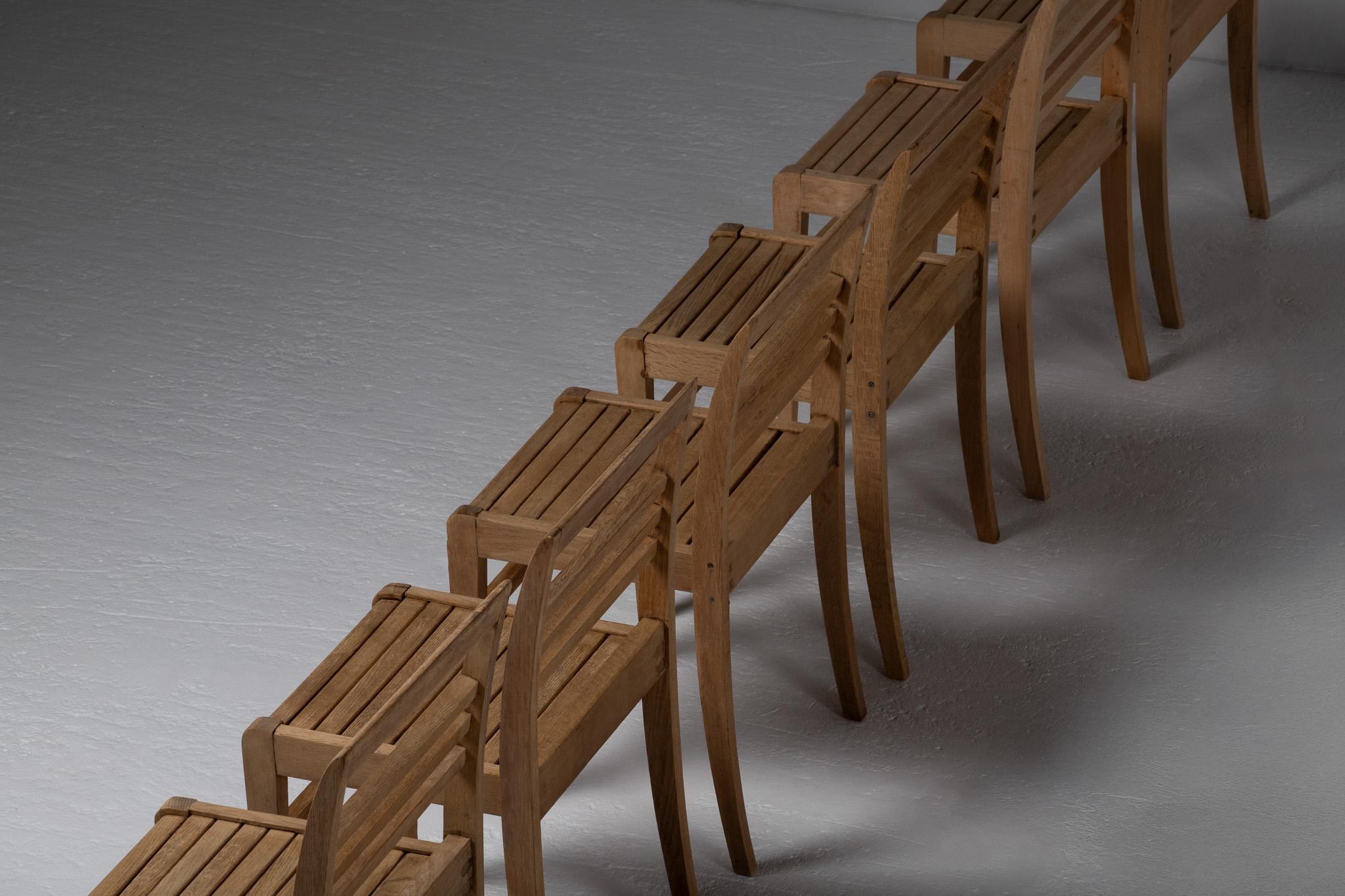 Français Ensemble de six chaises de reconstruction, René Gabriel, France, années 1950 en vente