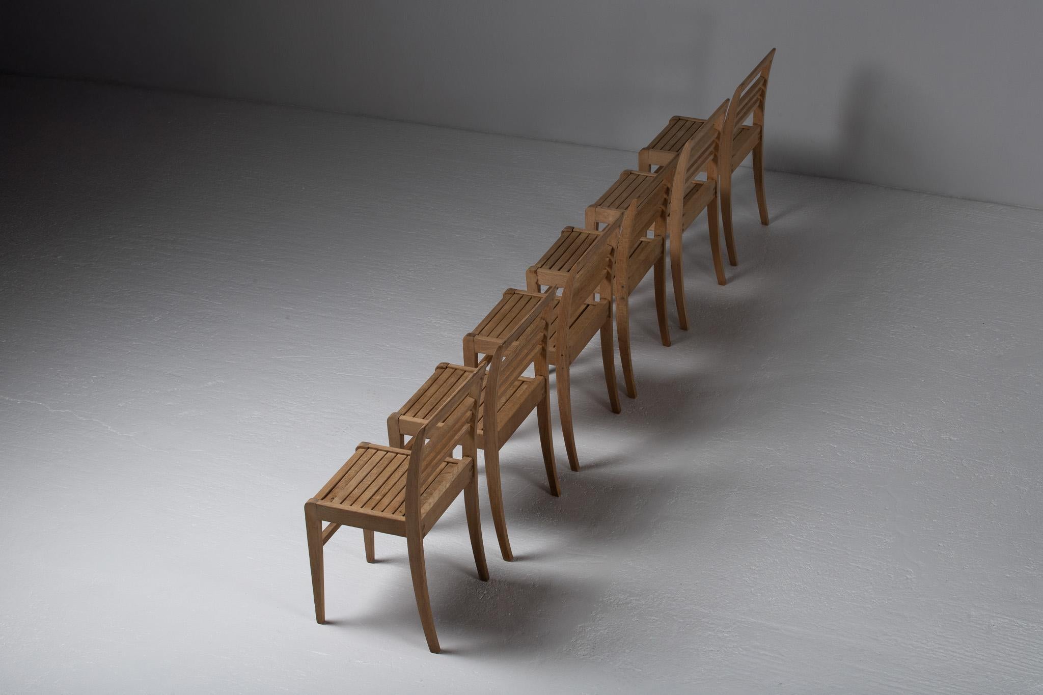 Ensemble de six chaises de reconstruction, René Gabriel, France, années 1950 Bon état - En vente à Kaštel Sućurac, Splitsko-dalmatinska županija