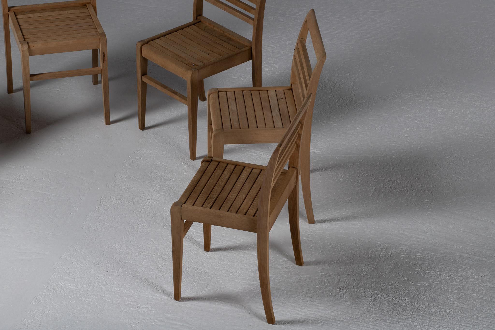 Ensemble de six chaises de reconstruction, René Gabriel, France, années 1950 en vente 2