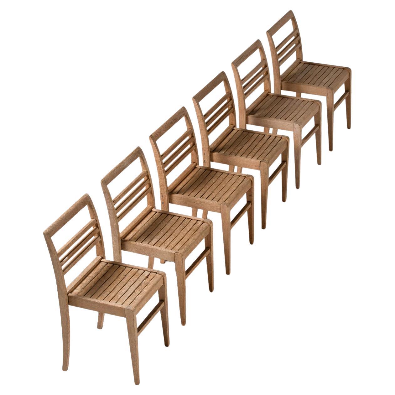 Set of Six Reconstruction Chairs, René Gabriel, France, 1950s