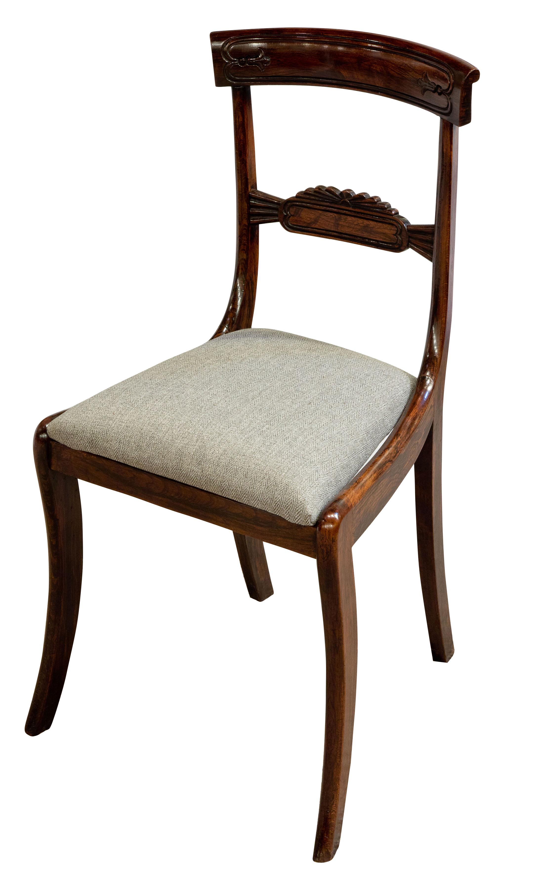 Set of six Regency beech chairs with original rosewood graining,



circa 1830.