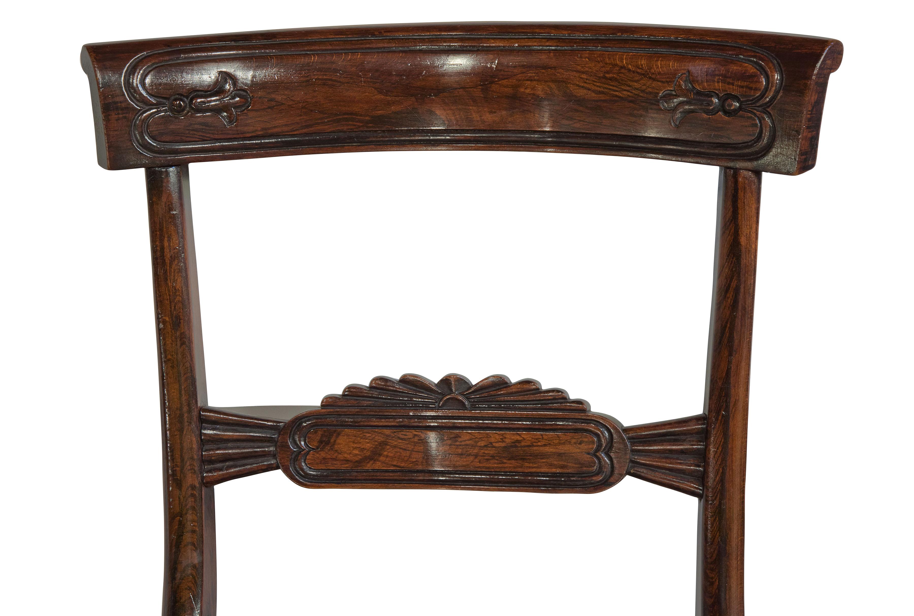 Mid-19th Century Set of Six Regency Beech Chairs with Original Rosewood Graining, circa 1830 For Sale