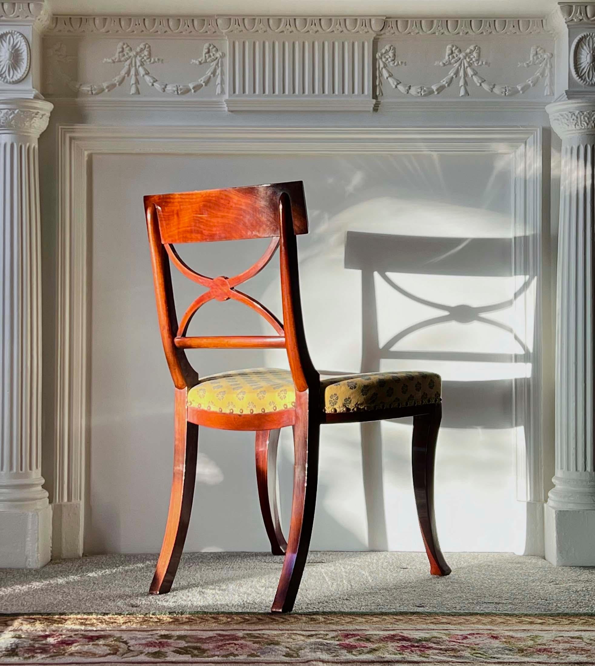 Set of Six Regency Klismos Chairs, attributed to Gillows For Sale 8