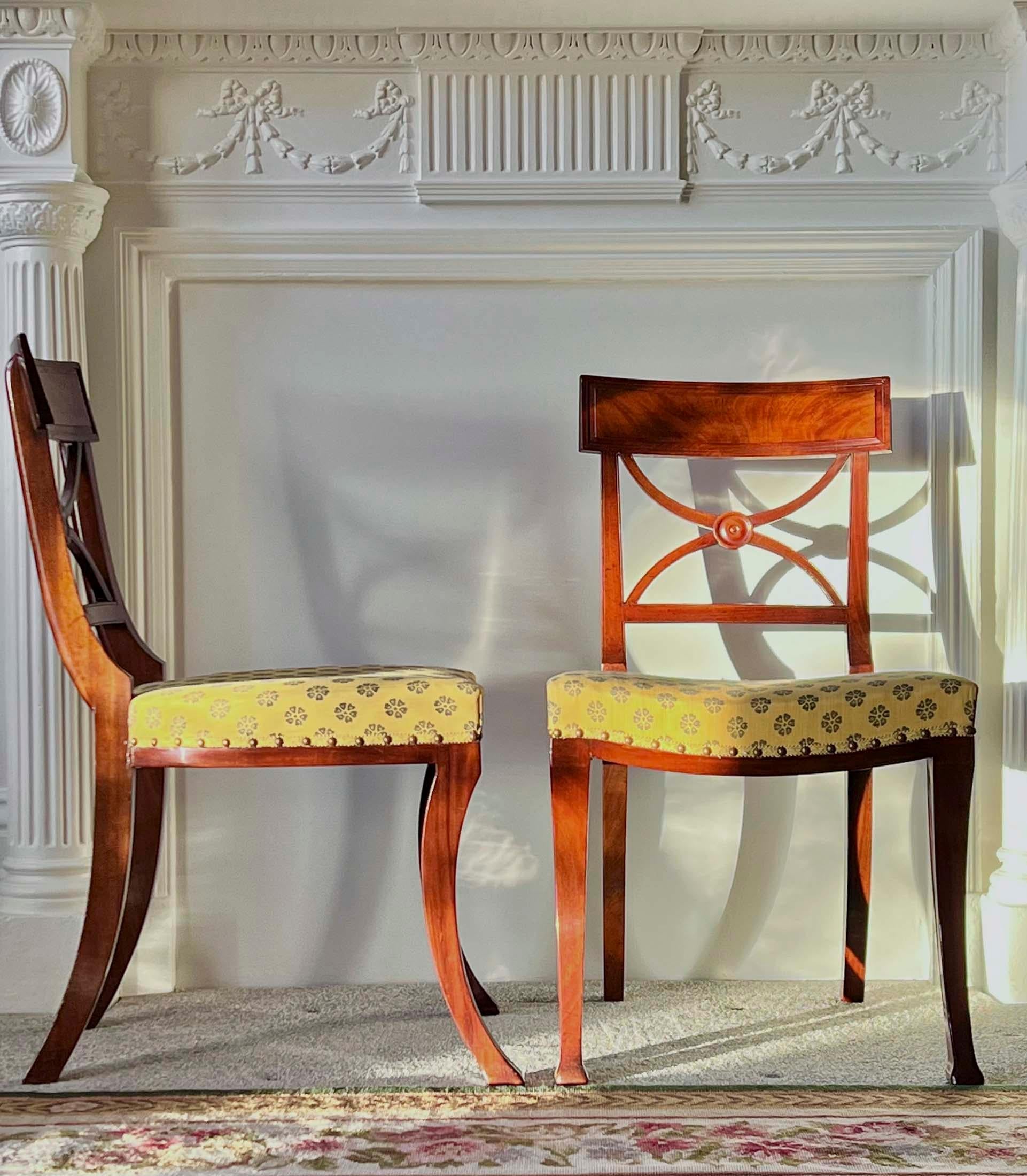 Hand-Crafted Set of Six Regency Klismos Chairs, attributed to Gillows For Sale