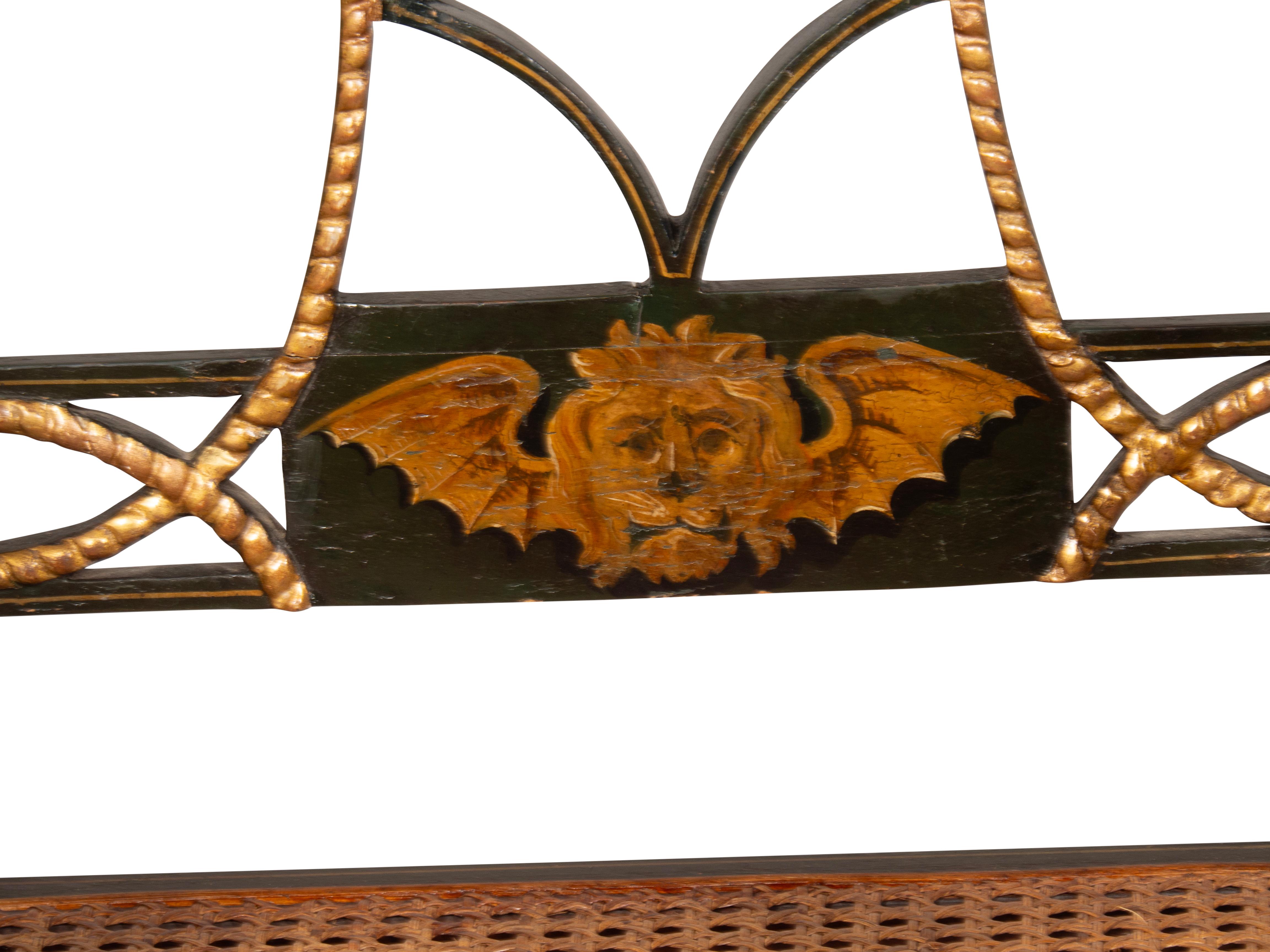Set Of Six Regency Ebonized And Painted Armchairs 7