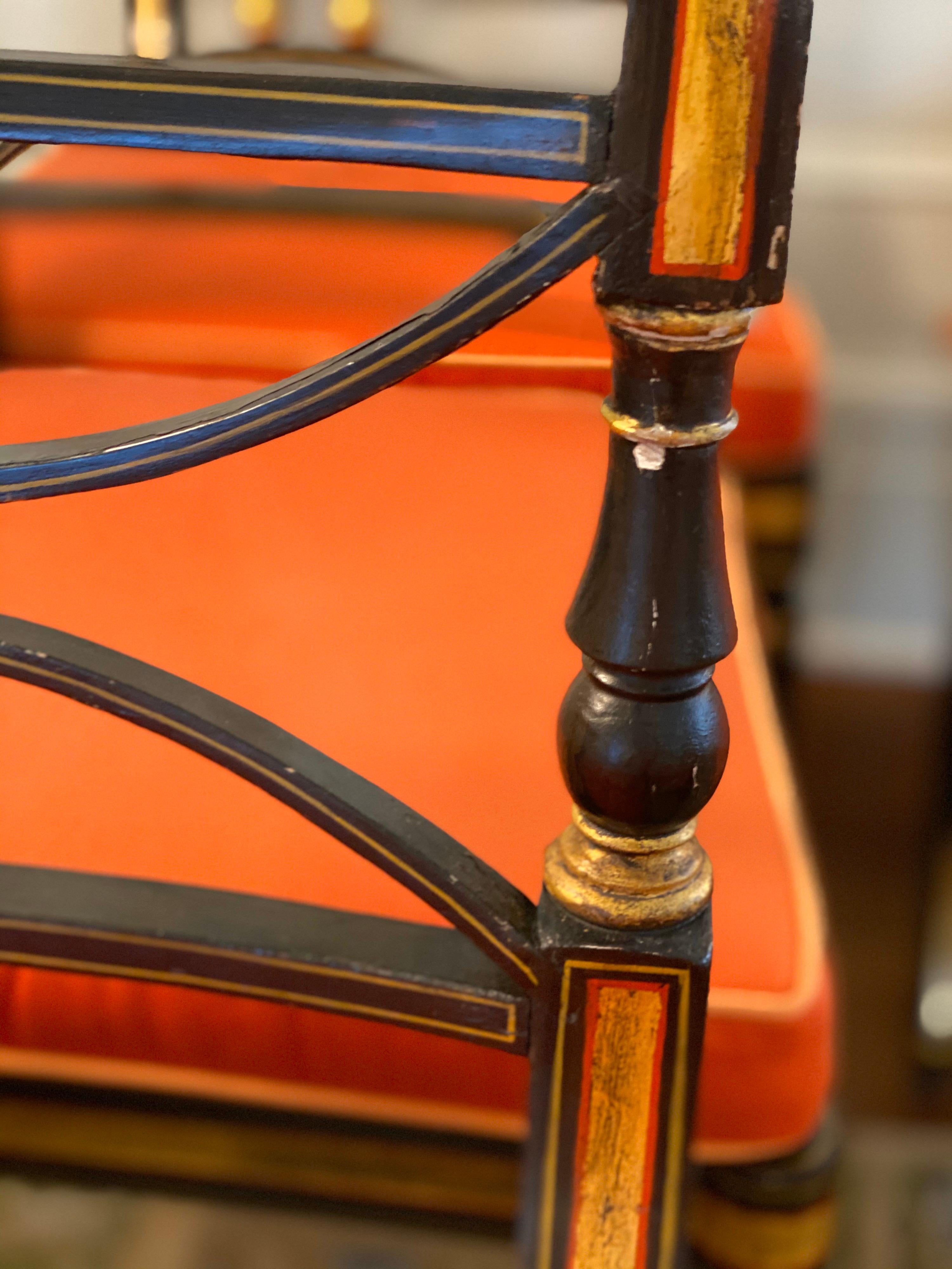 Set of Six Regency Parcel-Gilt Rosewood-Grained Caned Side Chairs, circa 1810 1