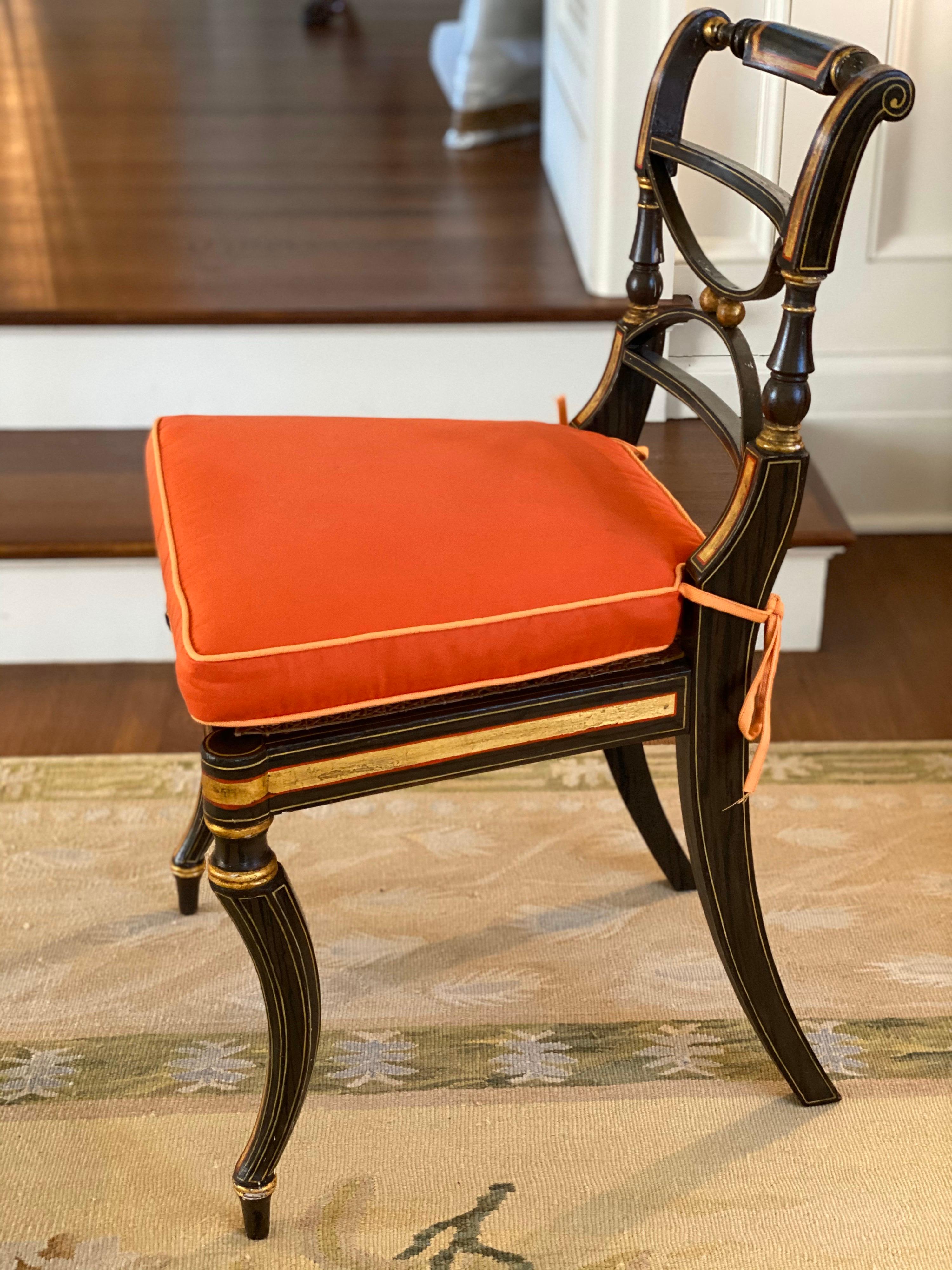 Set of Six Regency Parcel-Gilt Rosewood-Grained Caned Side Chairs, circa 1810 2