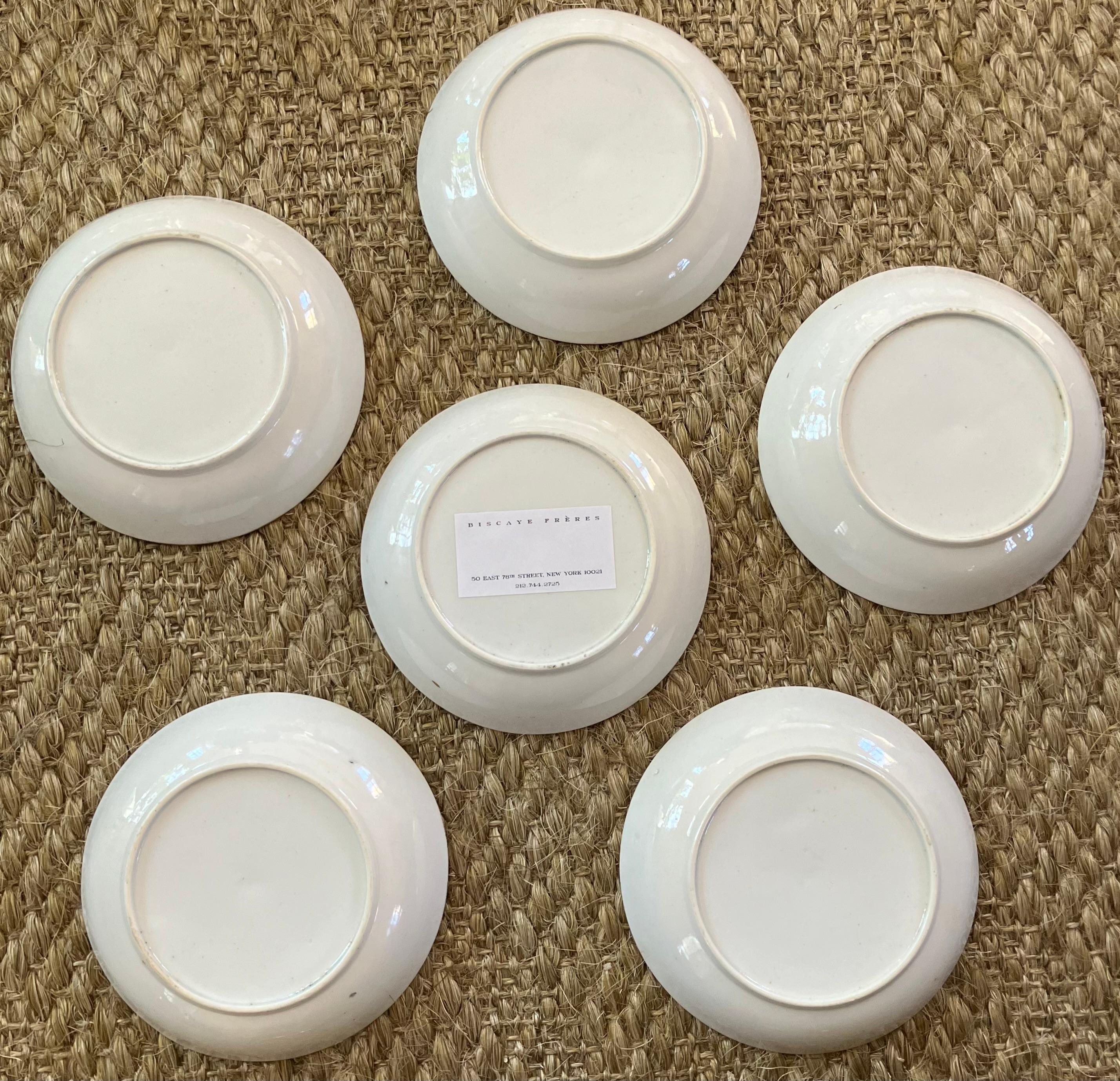 Set of Six Regency Porcelain Cake Plates For Sale 4