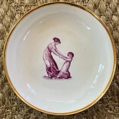 Set of Six Regency Porcelain Cake Plates